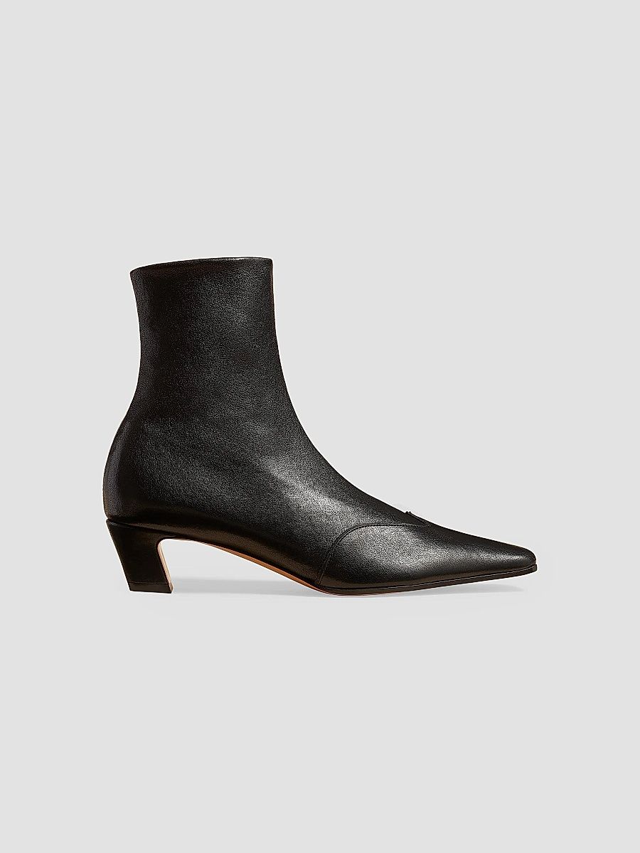 Khaite Women's Nevada 40MM Leather Ankle Boots - Black - Size 9.5