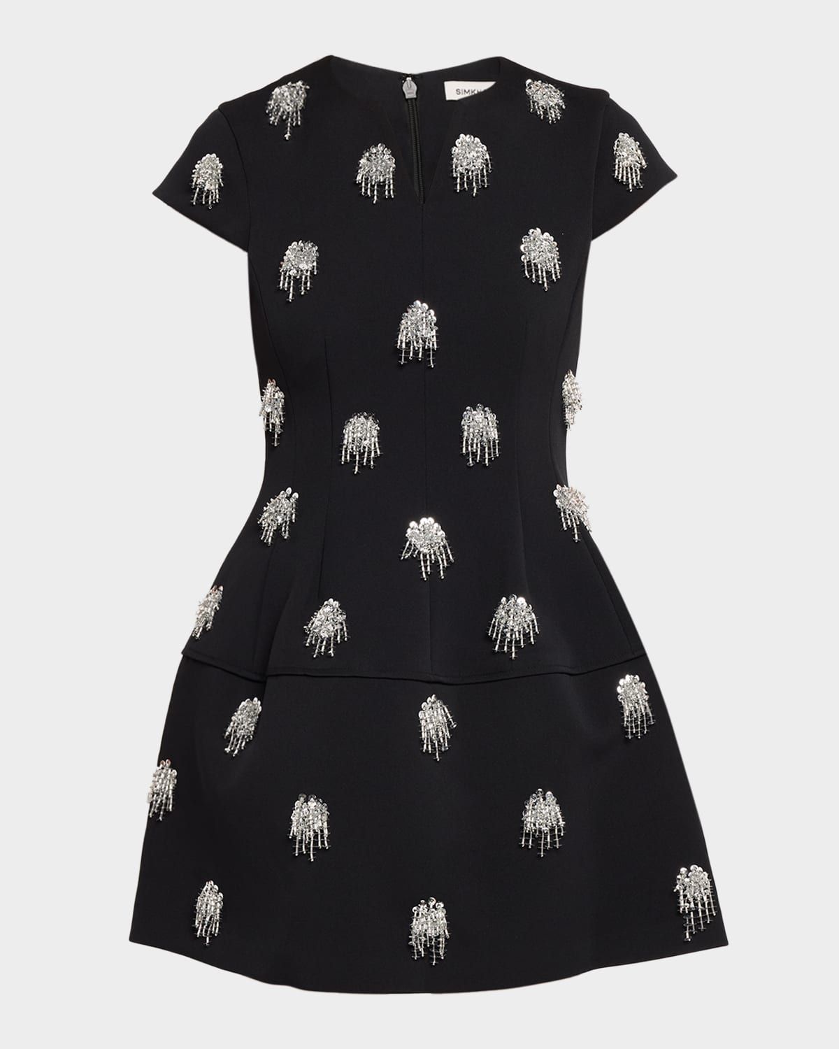 Bethanie Beaded Fit-&-Flare Mini Dress