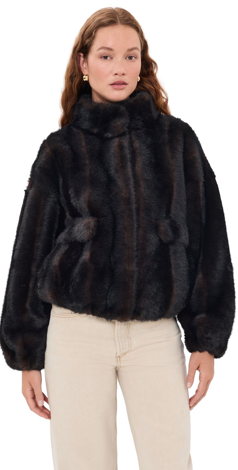 Apparis Iris Shaved Mink Bomber Jacket Noir Multi XS