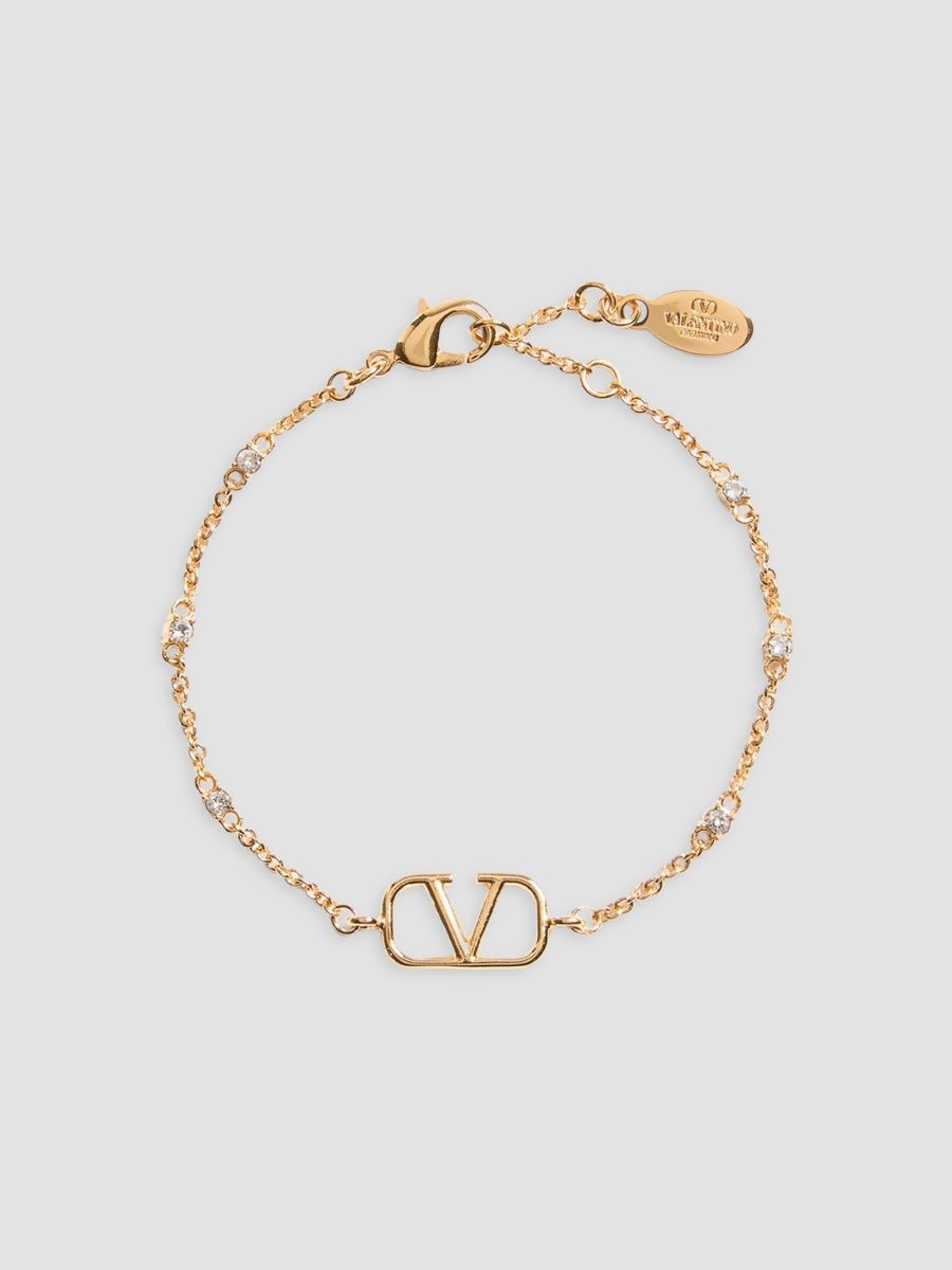 Valentino Women's VLogo Signature Metal and Swarovski Crystal Bracelet - Gold Multi