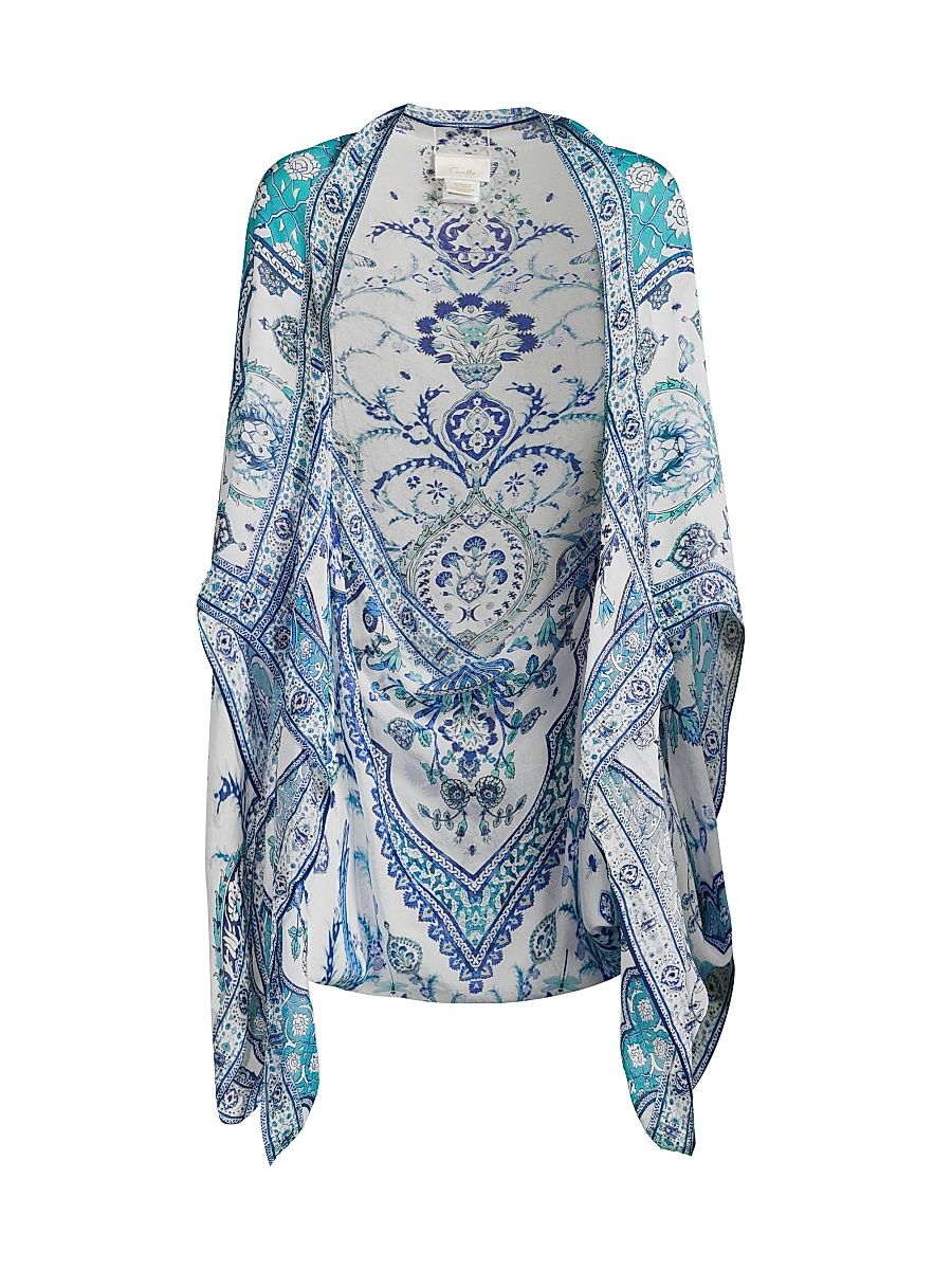 Women's Printed Silk Shrug - Isnik Lullaby