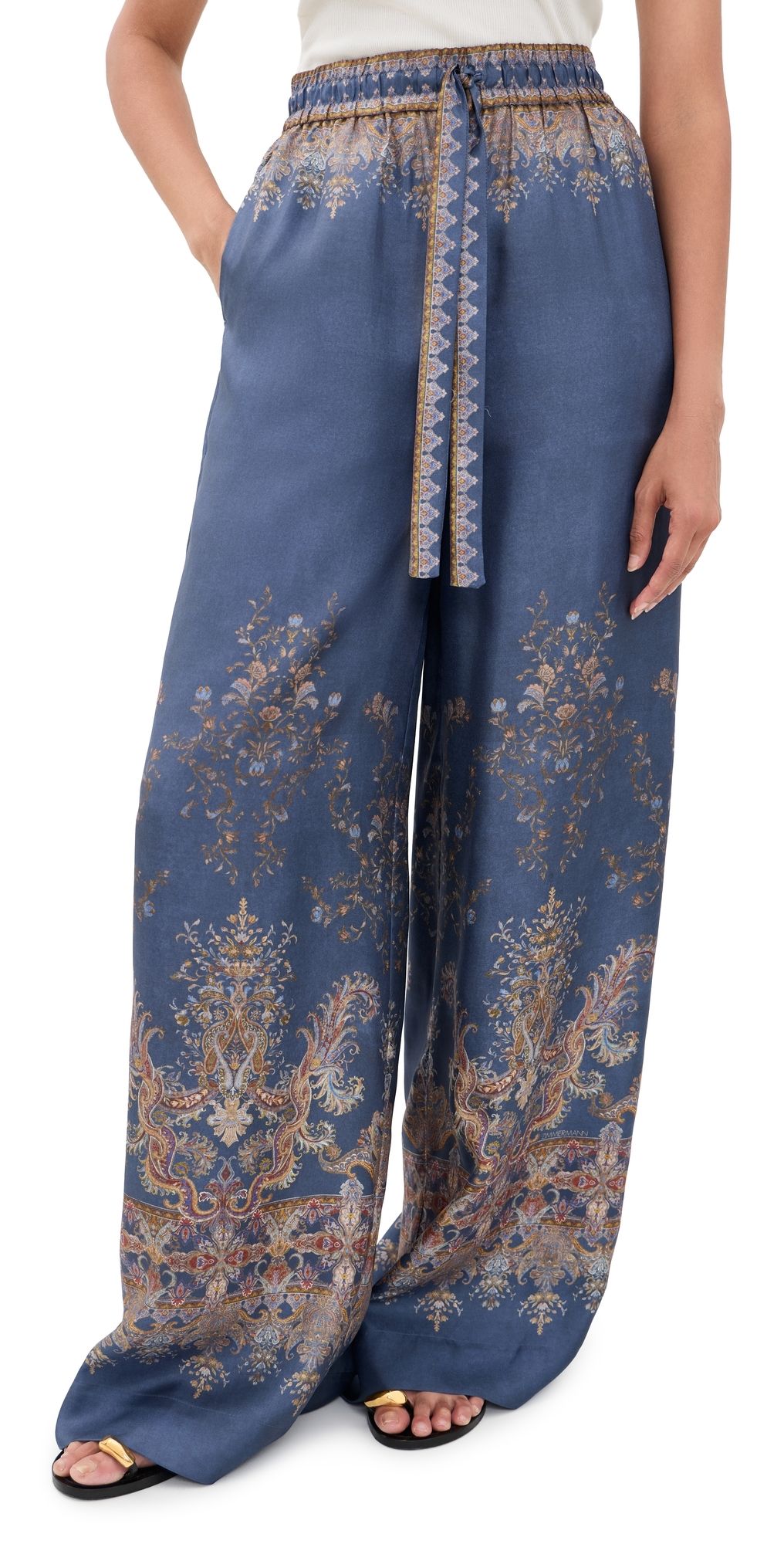 Zimmermann Valiant Track Pants Navy Paisley 0P