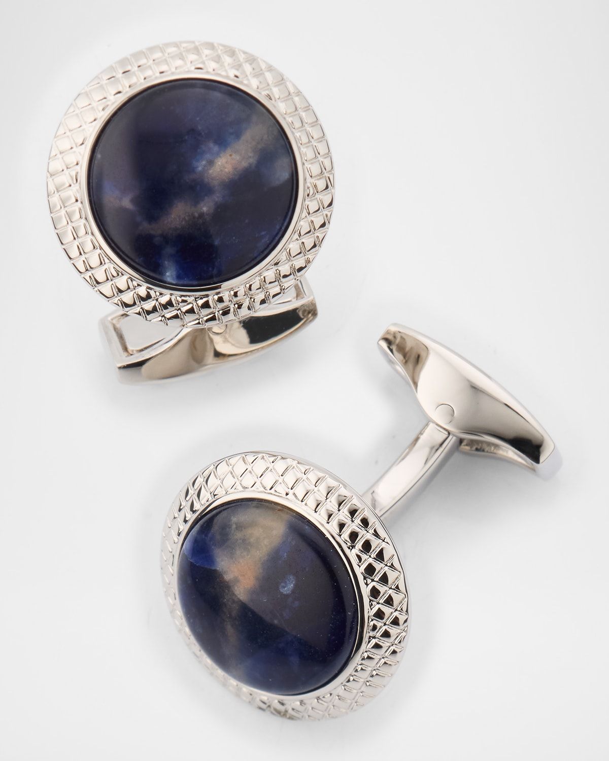 Men & apos;s Cabochon Sodalite Round Cufflinks