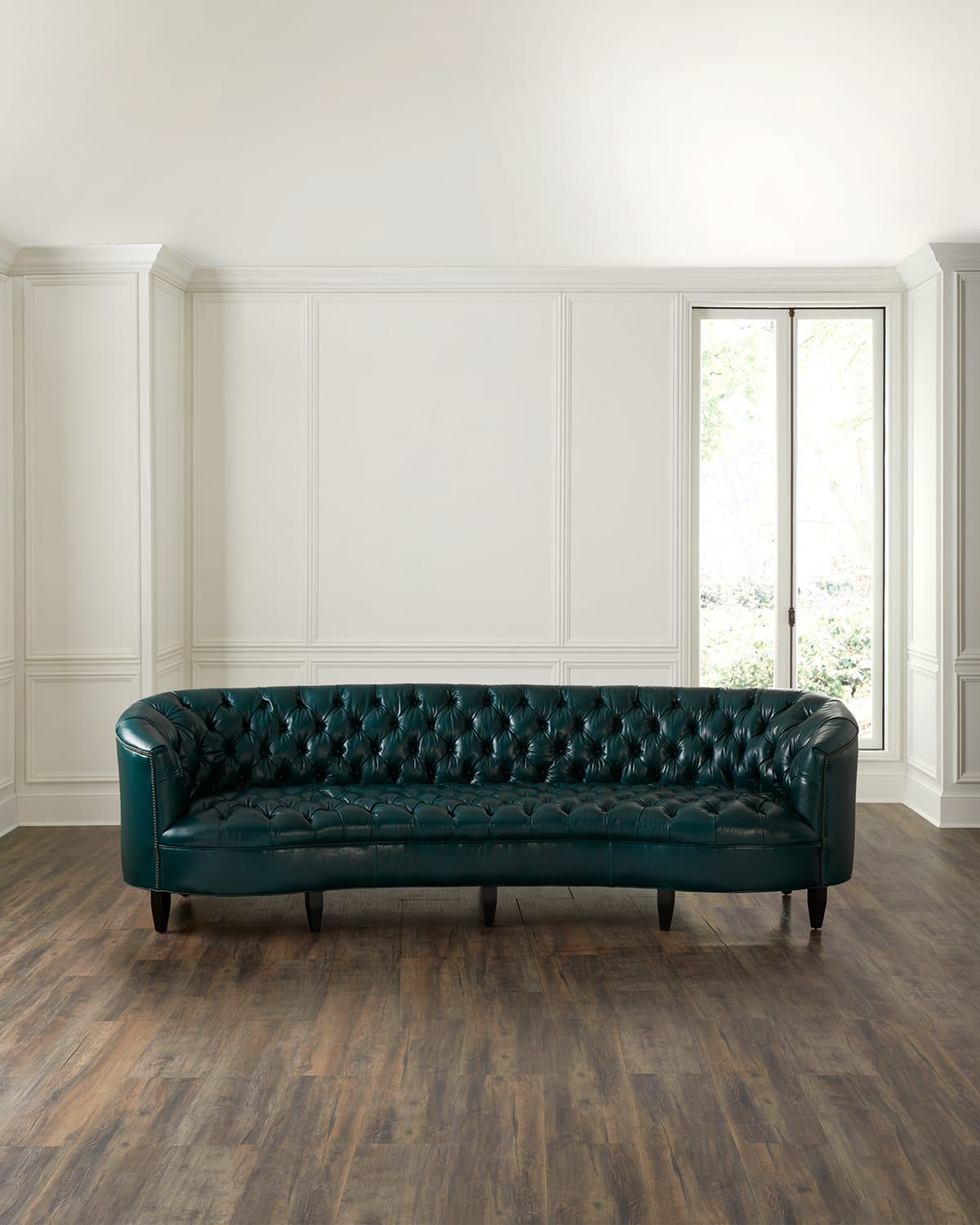 Lakeland Leather Tufted Sofa, 122"