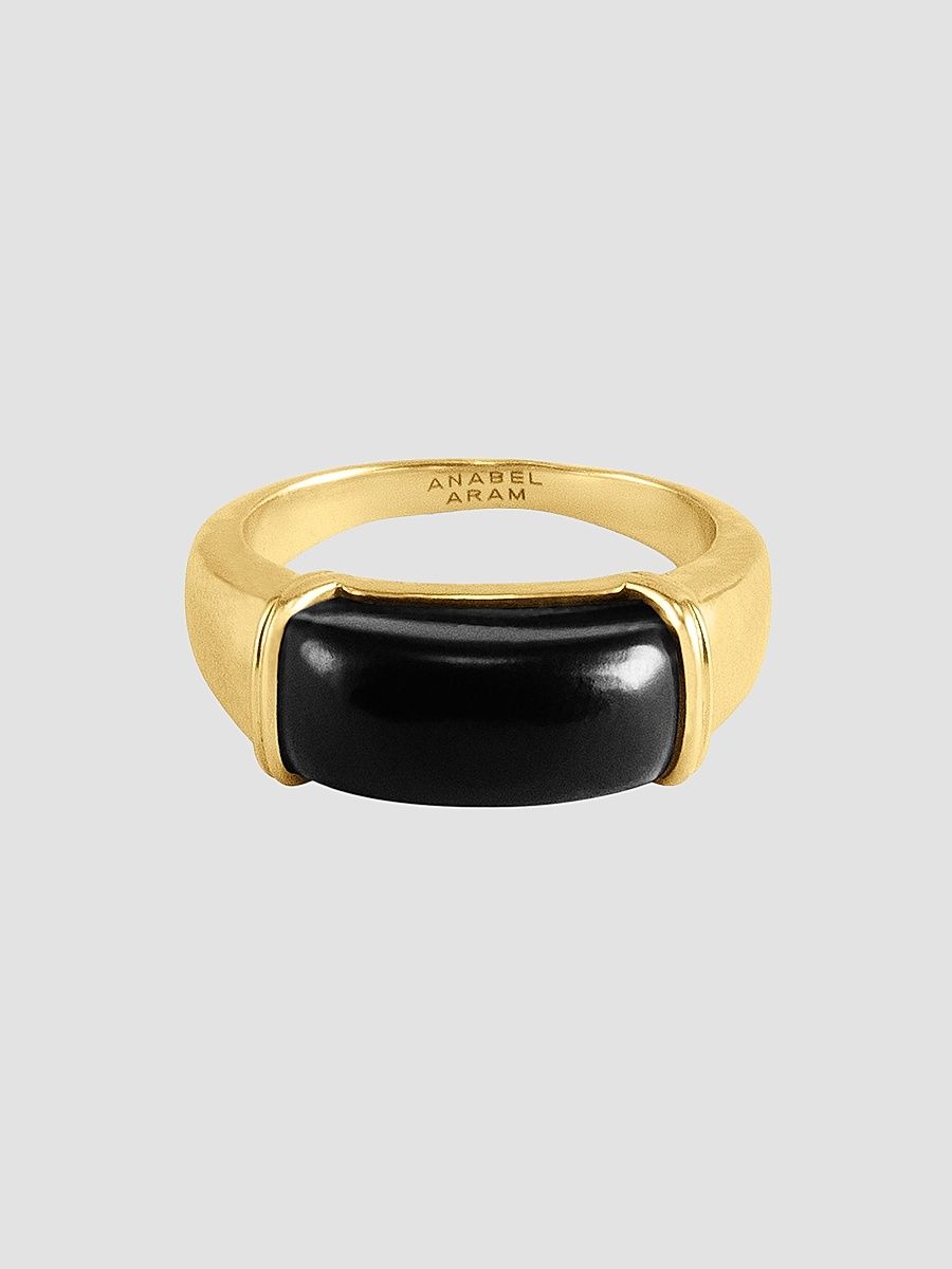 Women's Forza 18K-Gold-Plated & Gemstone Ring - Black Onyx - Size 8