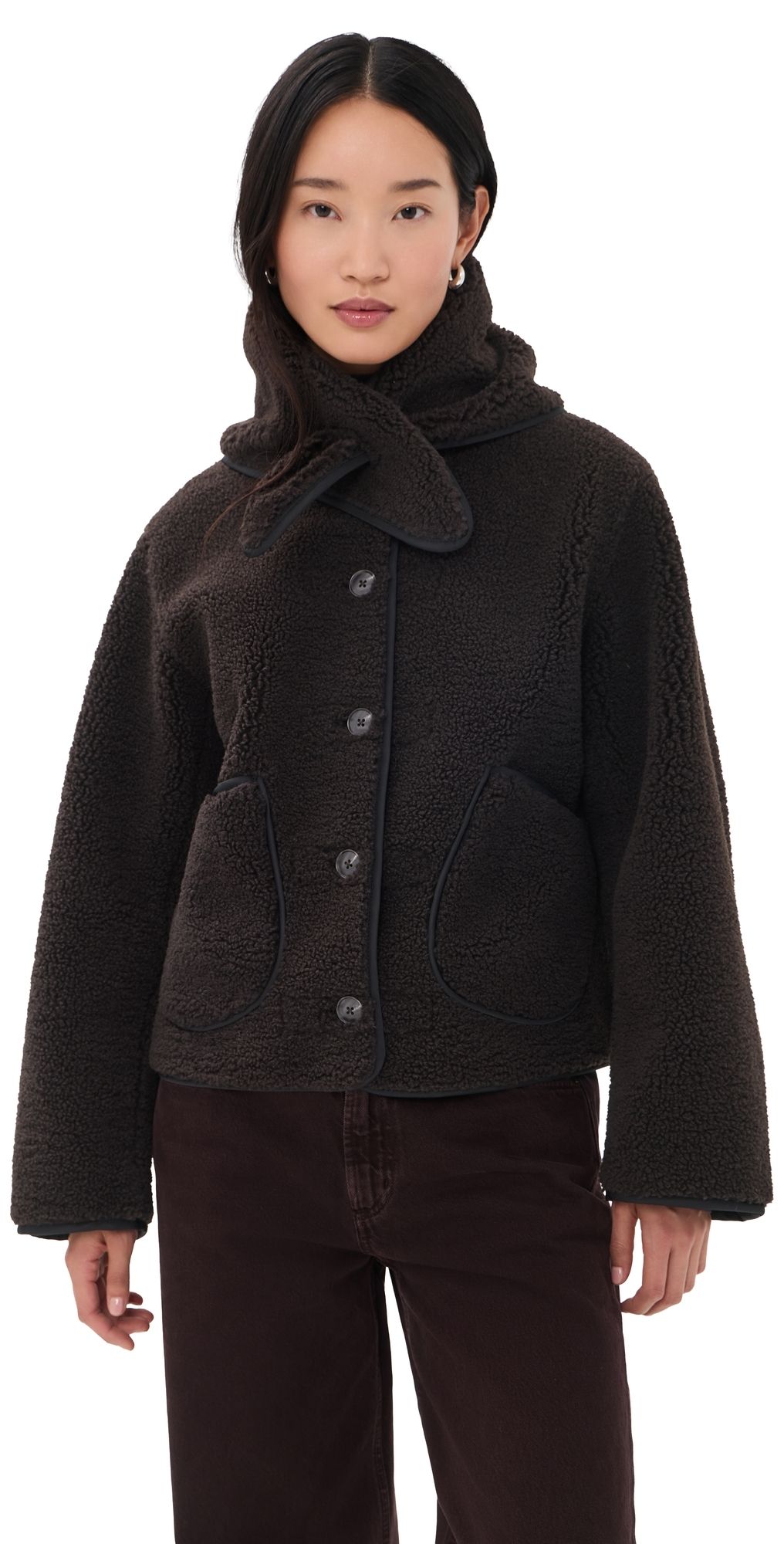 ALIGNE Theodora Faux Fur Jacket Brown 2