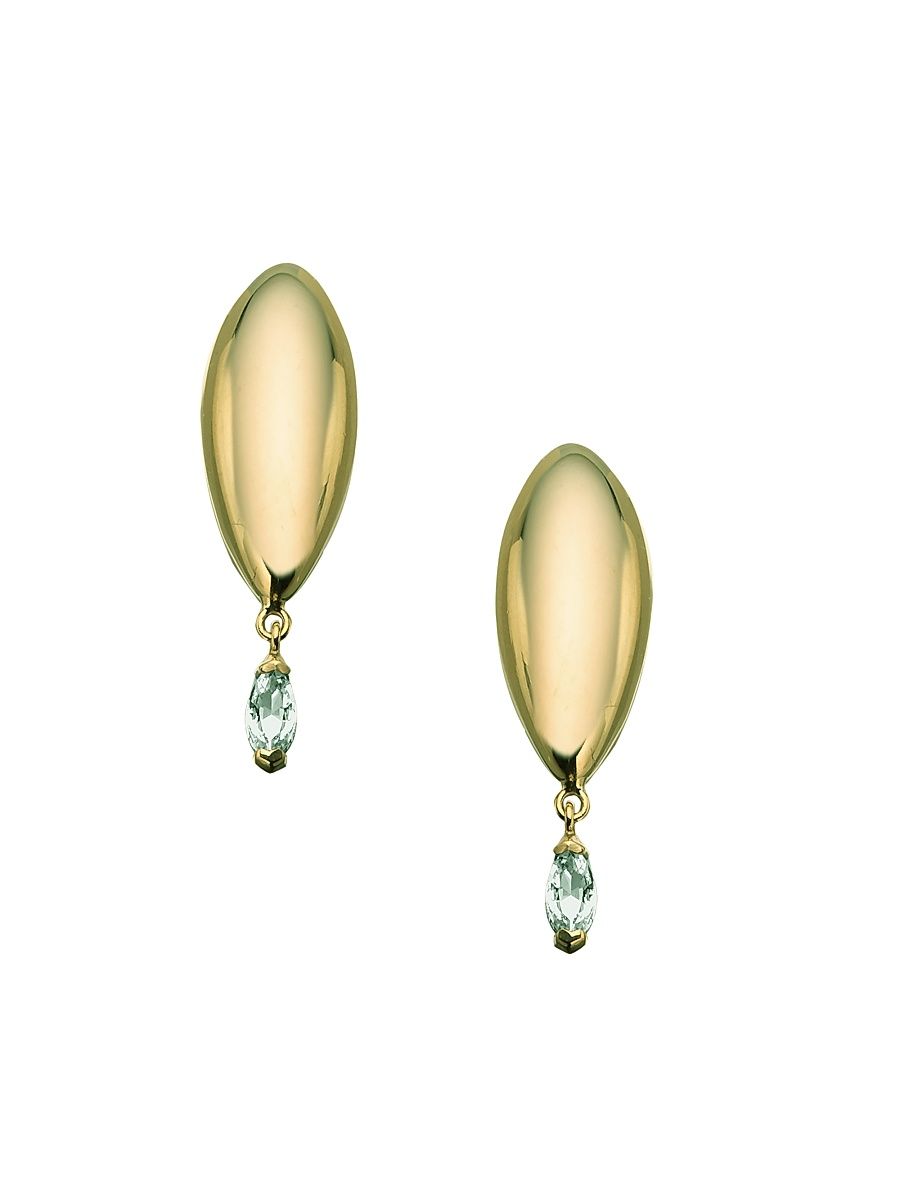 Women's Delora 18K-Gold-Plated & White Sapphire Drop Earrings - Yellow Gold Plated Silver