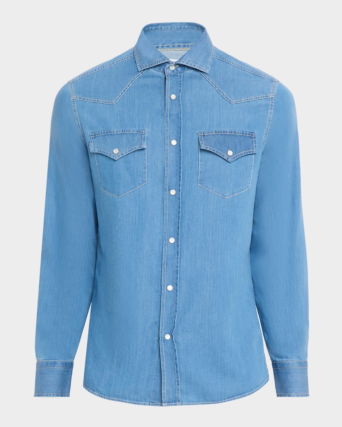 Men & apos;s Lightweight Denim Easy-Fit Western Shirt