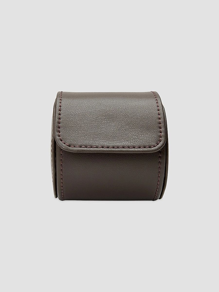 Wolf Earth Single Watch Roll - Coffee