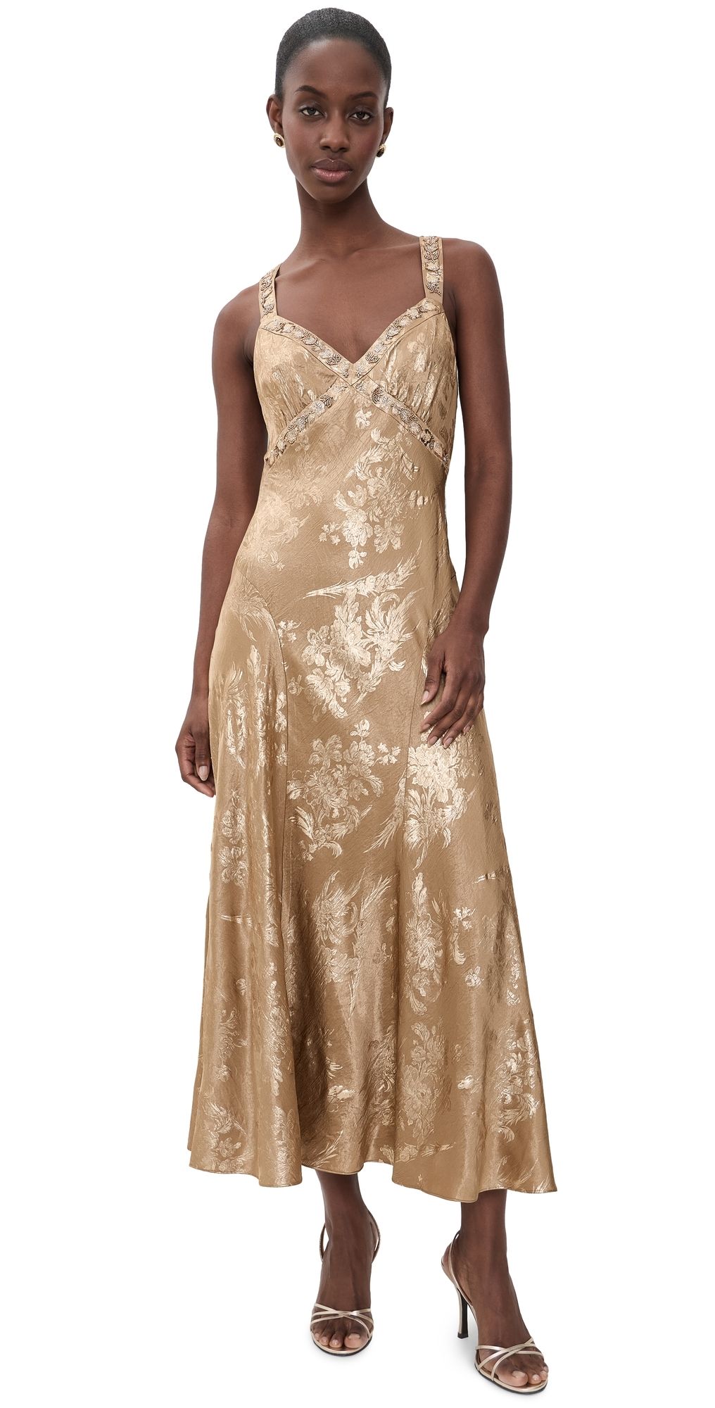 Cinq à Sept Gilded Peony Thalie Dress Golden Glow 12
