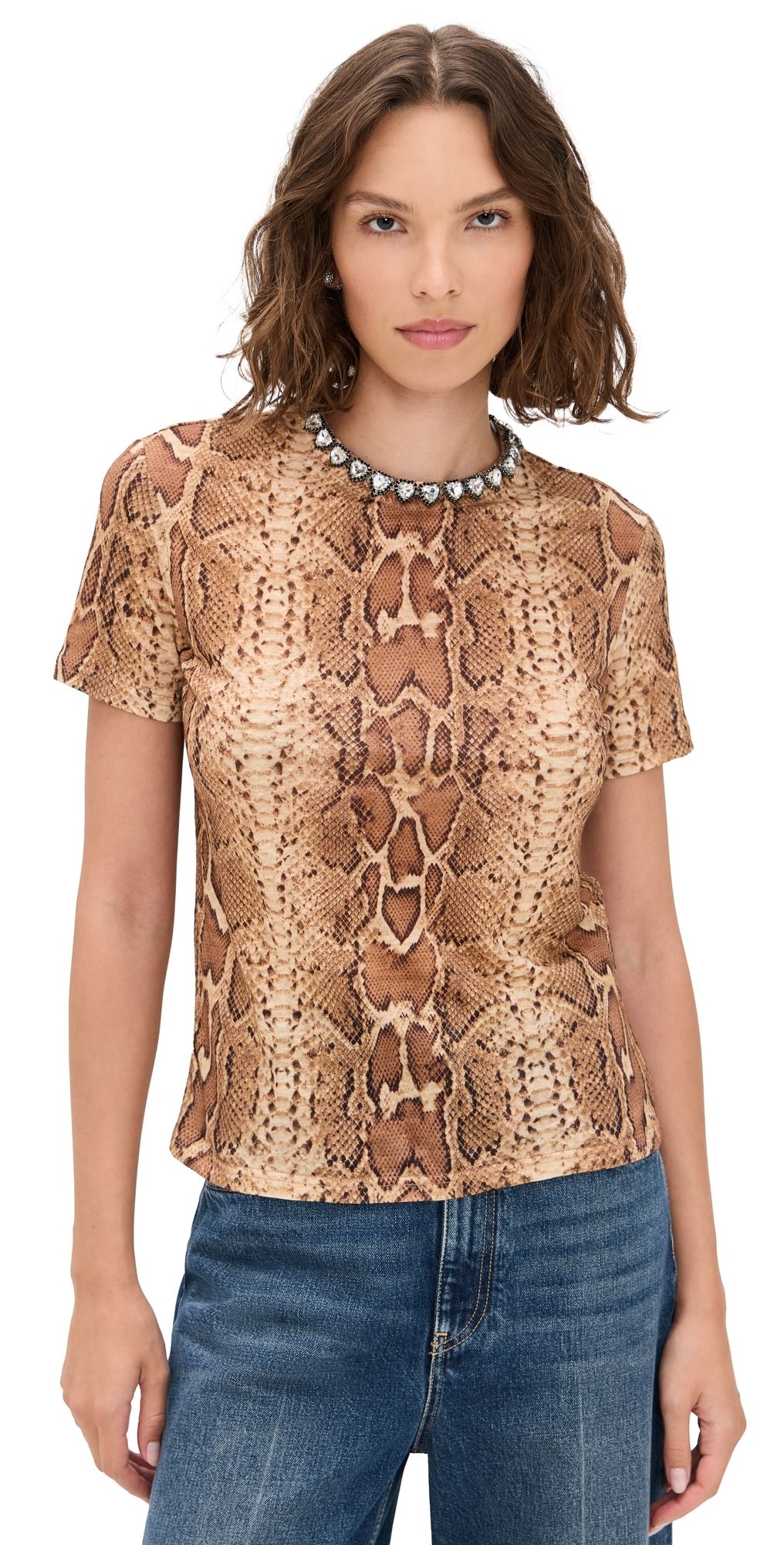 Zimmermann Embellished Tee Toffee Snake 0P