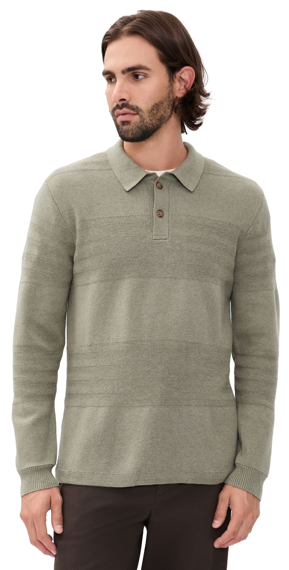 Marine Layer Rugby Sweater Polo Vetiver S