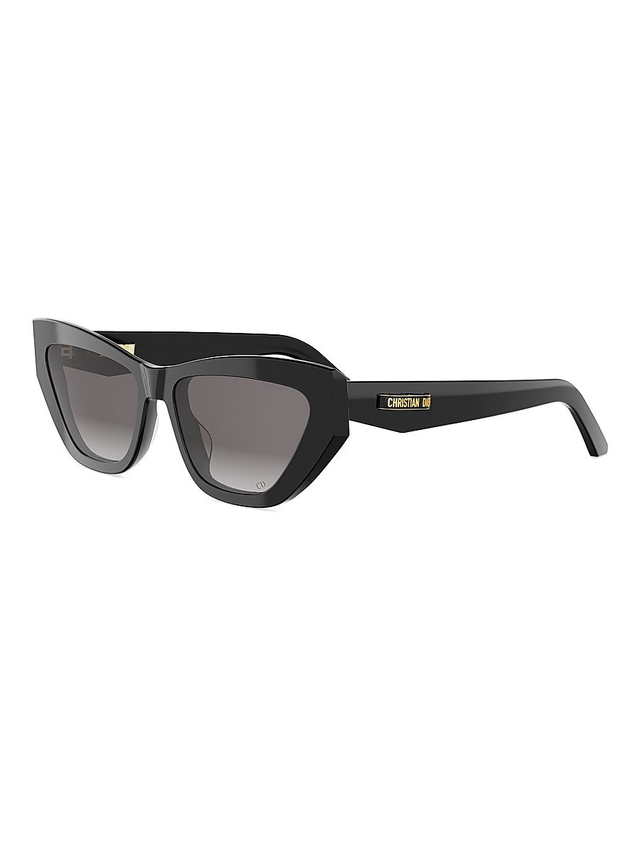 Women's CDior B6I 56MM Cat-Eye Sunglasses - Shiny Black And Gradient Smoke