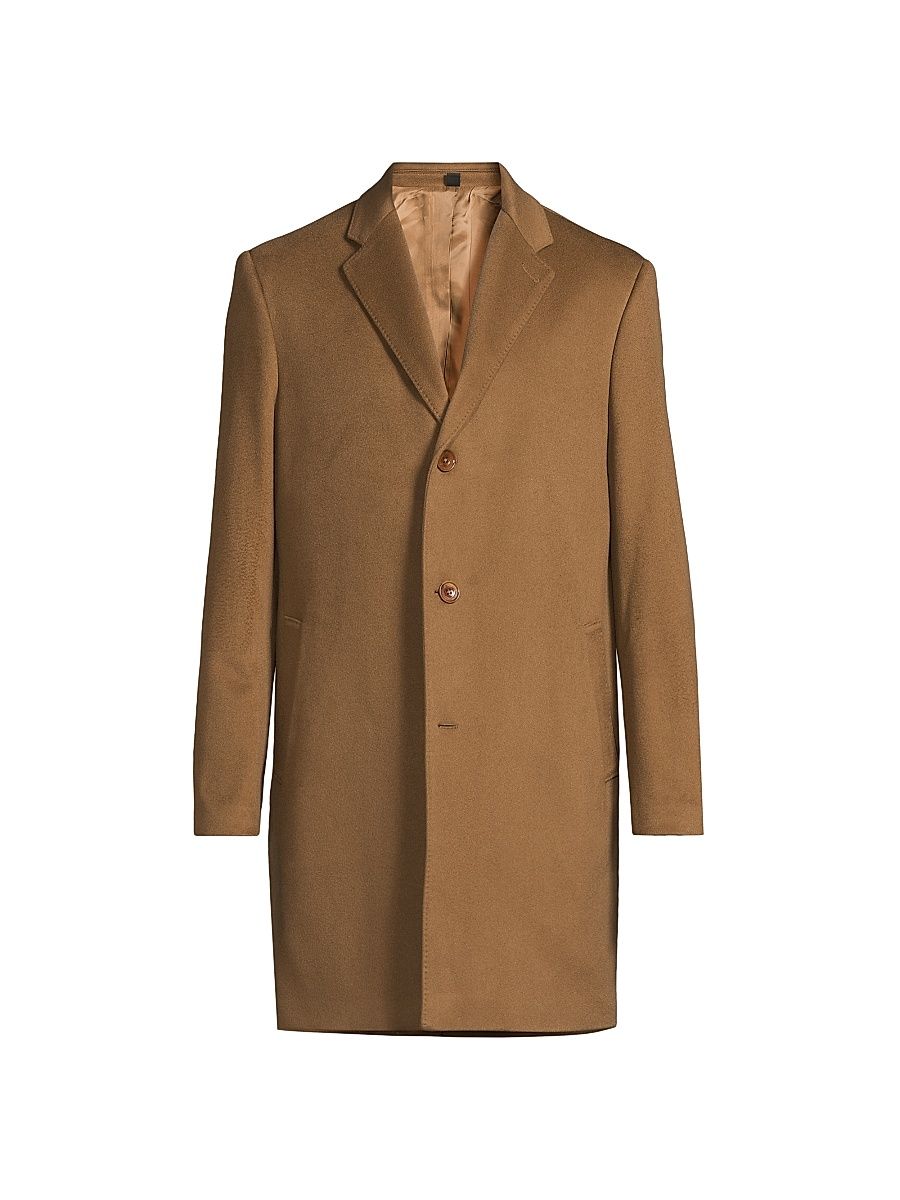 Men's COLLECTION Cashmere Top Coat - Vicuna - Size 46