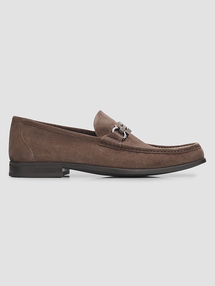 Men's Suede Loafers - Elefante - Size 13