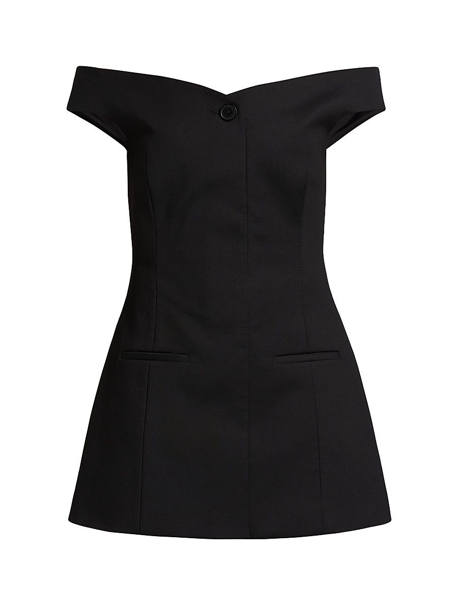 Women's Sandrine Off-The-Shoulder Minidress - Black - Size 10
