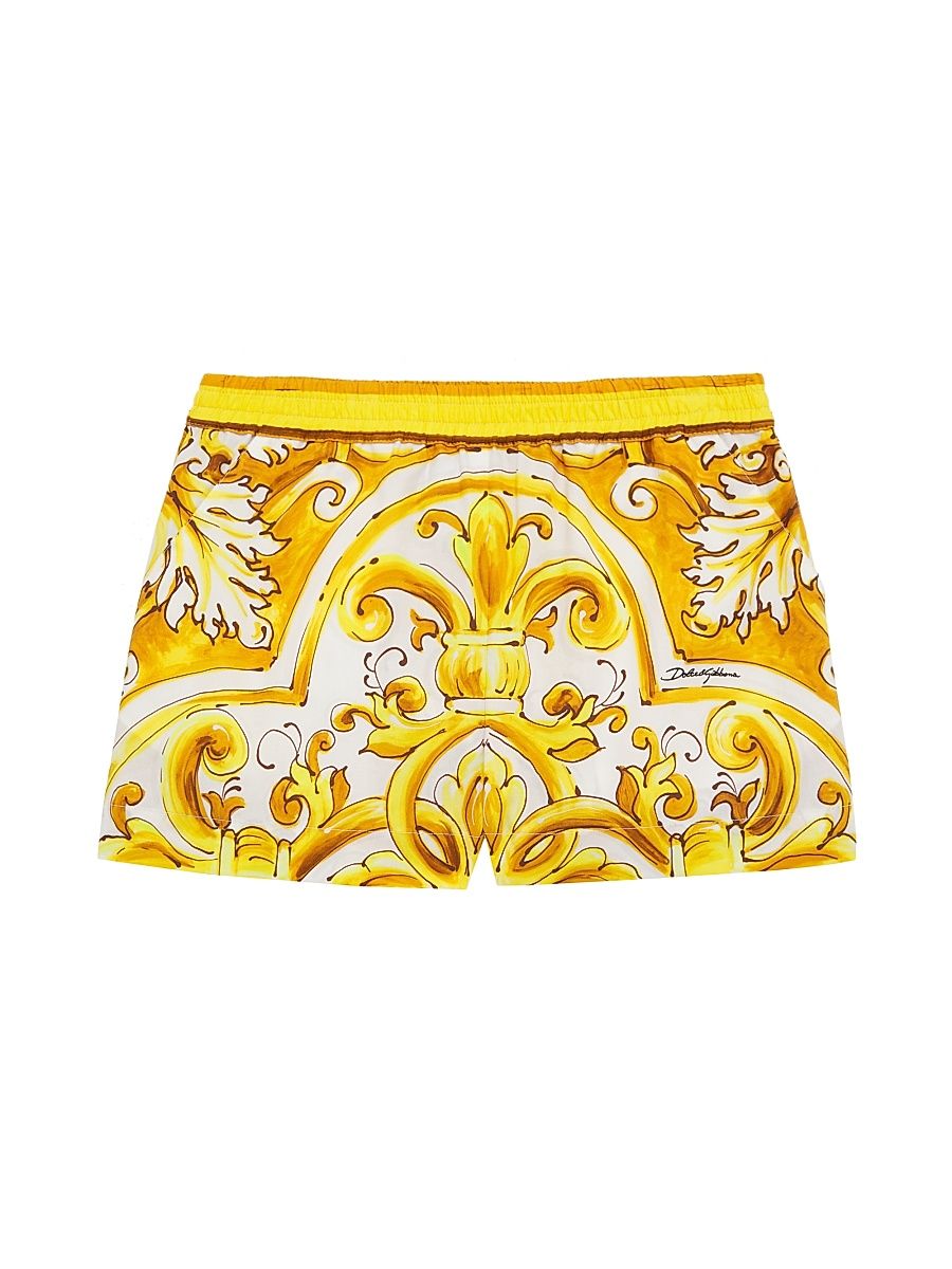Little Girl's & Girl's Poplin Printed Shorts - Yellow Multi - Size 12