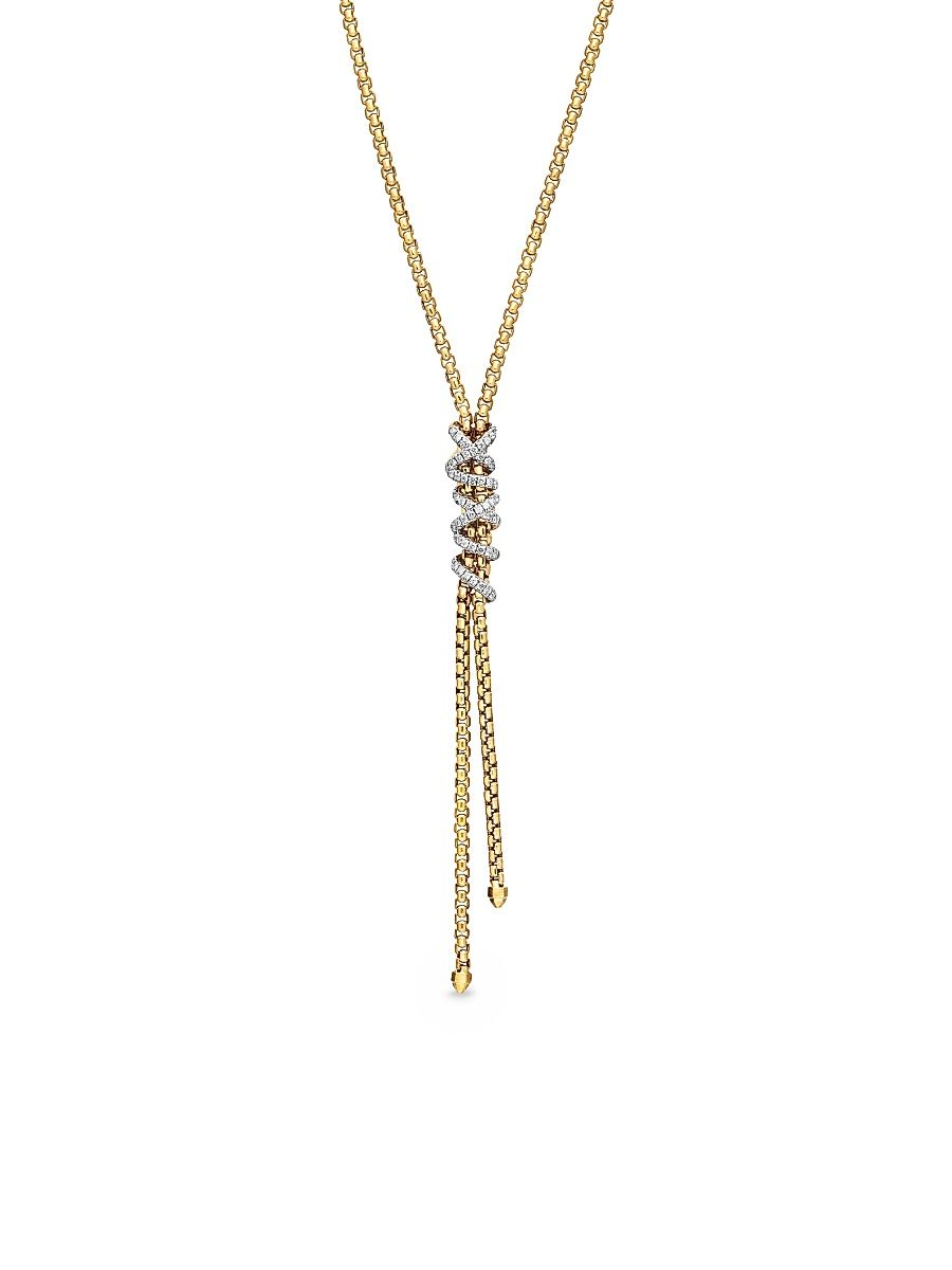 Women's Helena Y Necklace in 18K Yellow Gold with Diamonds - Diamond