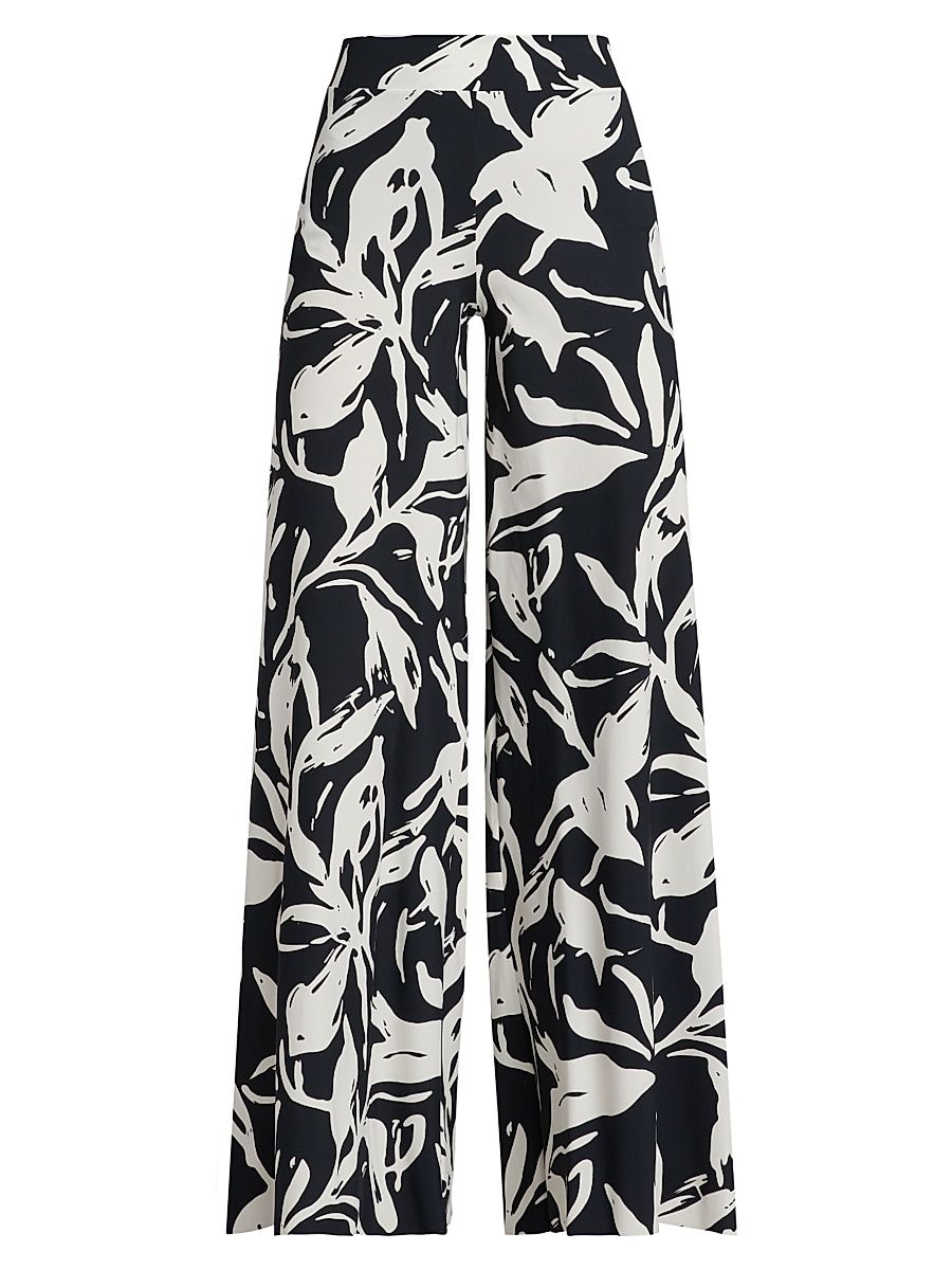 Women's Skyla Printed Jersey Wide-Leg Pants - Bianca - Size 8