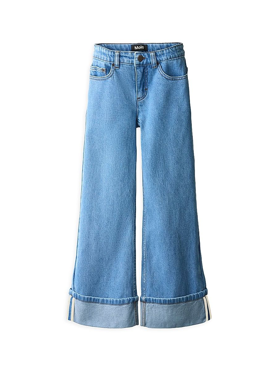 Little Girl's & Girl's Aleen Wide-Leg Jeans - Washed Blue - Size 12