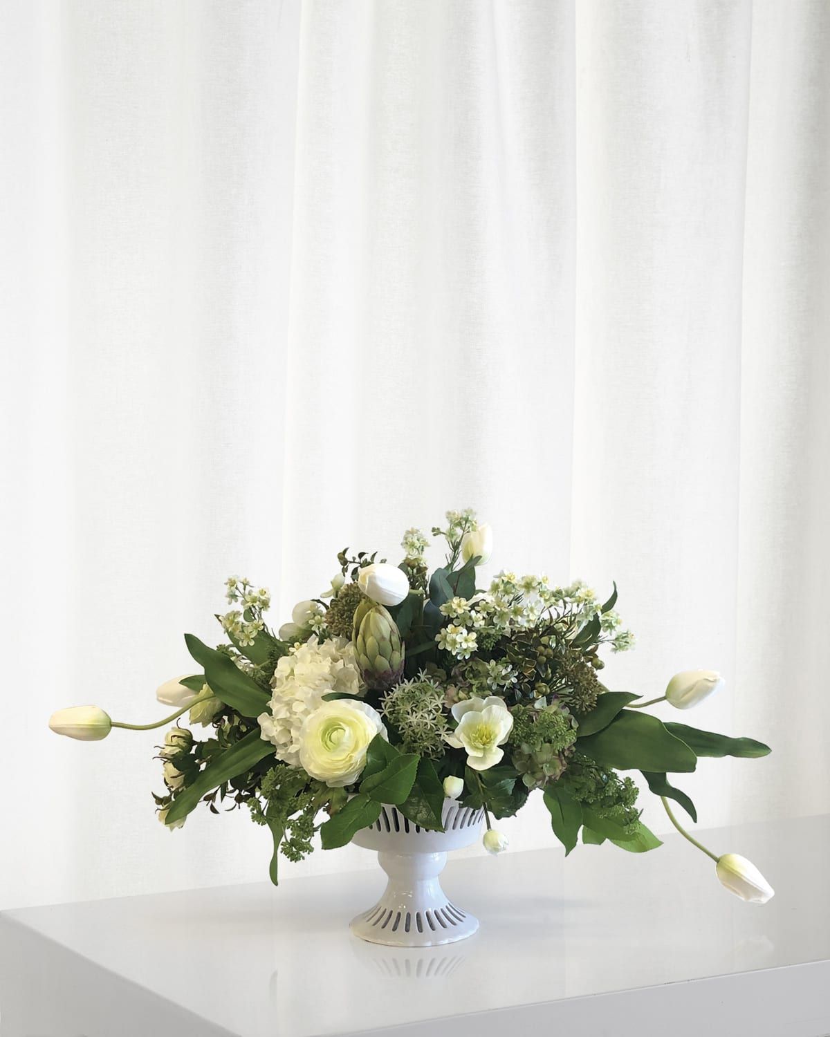 Tulip & Ranunculus Mix in Vermeil Bowl