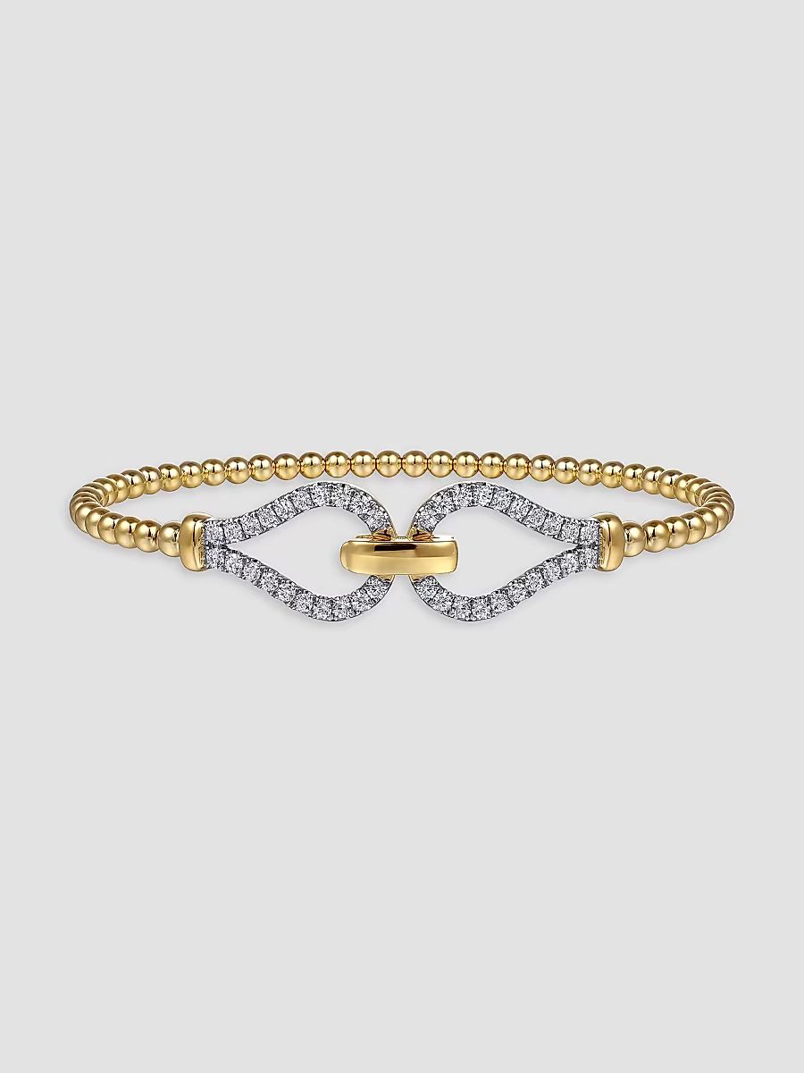 Gabriel & Co Women's Bujukan 14K Yellow & 0.75 TCW Diamond Bangle Bracelet - Yellow Gold