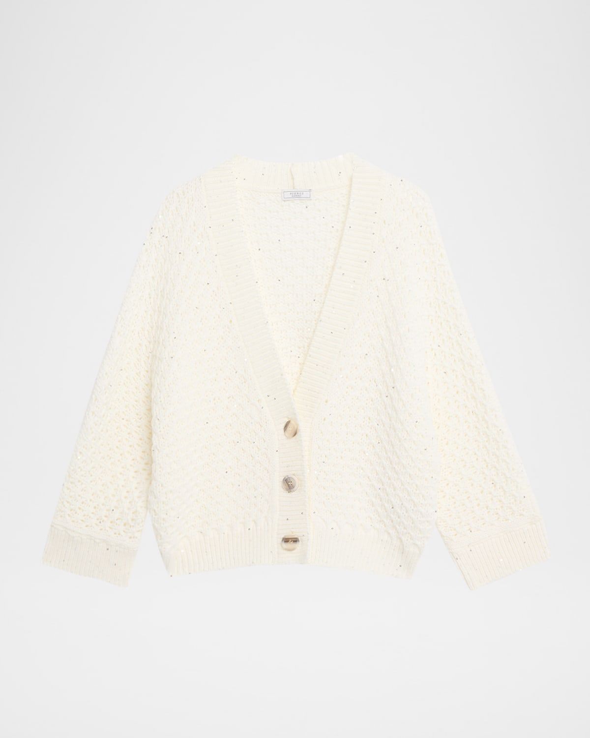 Sequin Knit Virgin Wool Cardigan
