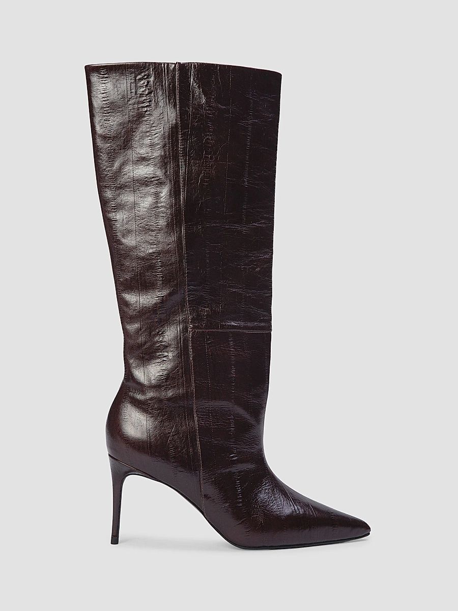 Women's Kath Printed Boots - Brown Printed Leather - Size 12