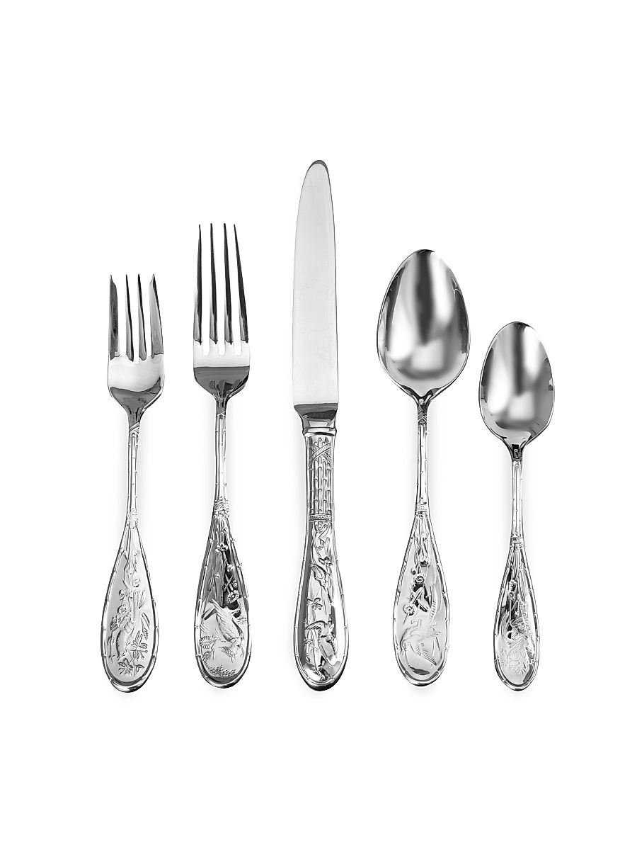 Japanese Bird 5-Piece Stainless Steel Flatware Set