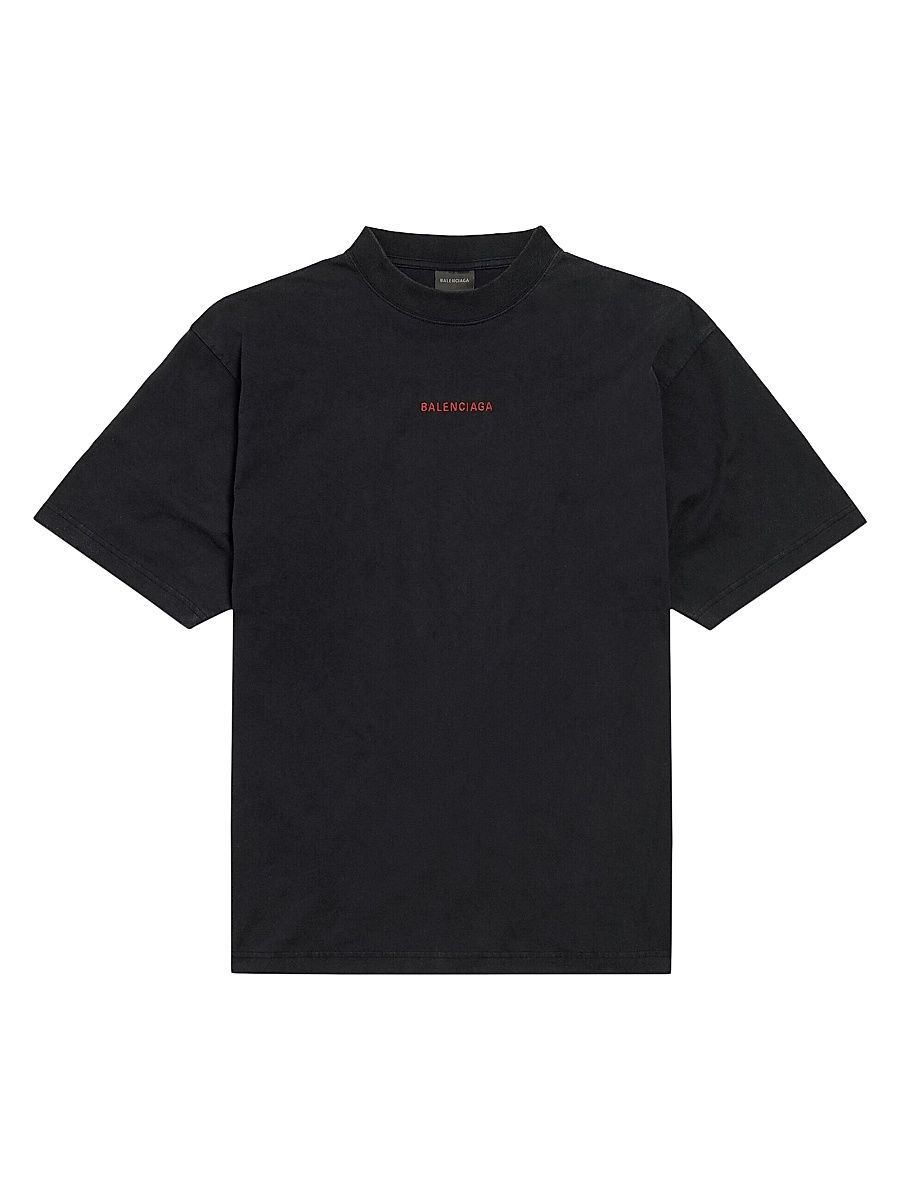 Men's Balenciaga Back Medium Fit T-Shirt - Faded Black - Size Small