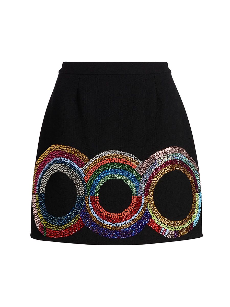 Women's Sonia Embellished A-Line Miniskirt - Black Black - Size Small