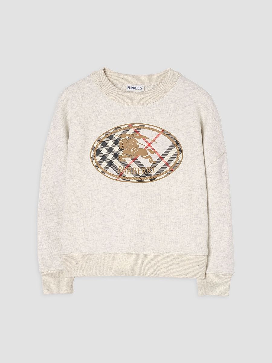 Little Girl's & Girl's Isla Logo Graphic Cotton Sweatshirt - White Melange - Size 12