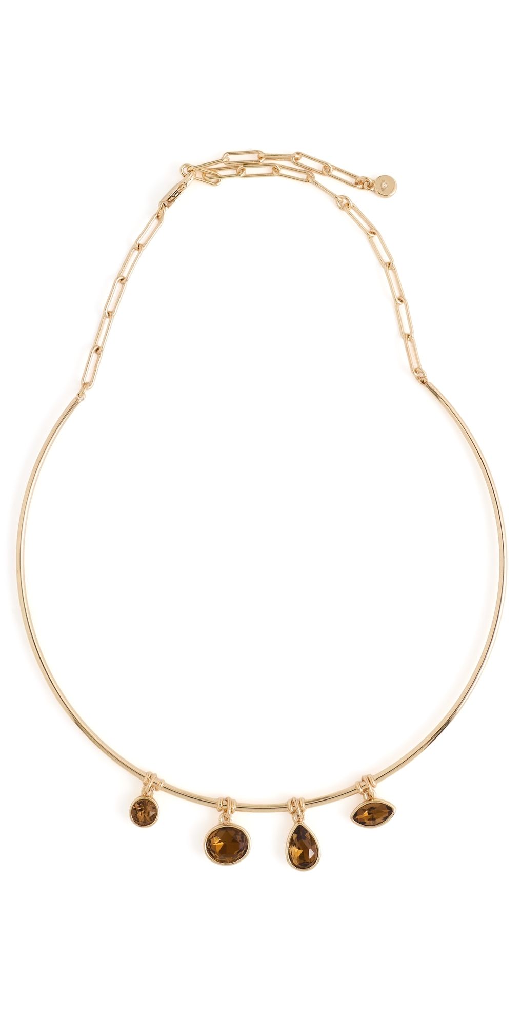 Ettika Crystal Drift Collar Necklace Smokey Quartz One Size