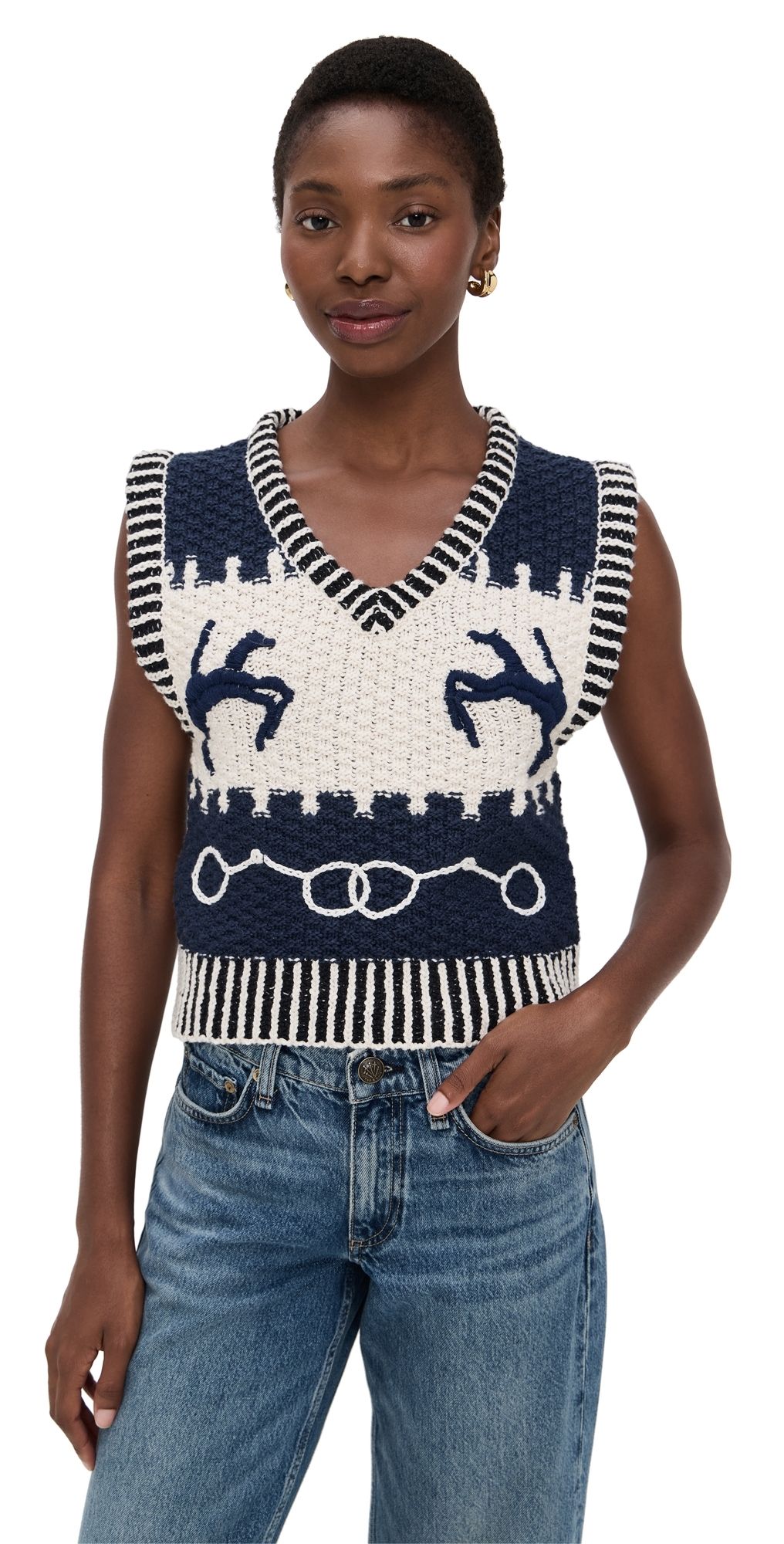 Carolina K Fox Vest Navy S