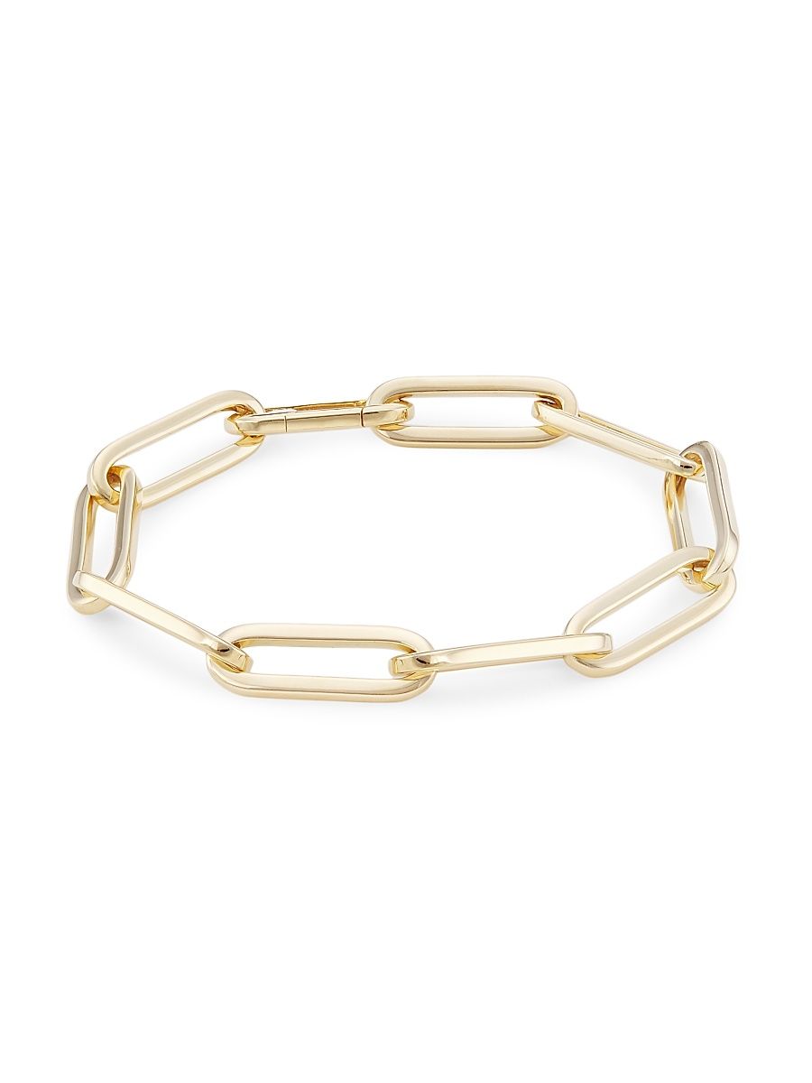 Women's 14K Yellow Gold Paper Clip Chain Bracelet - Yellow Gold - Size 7