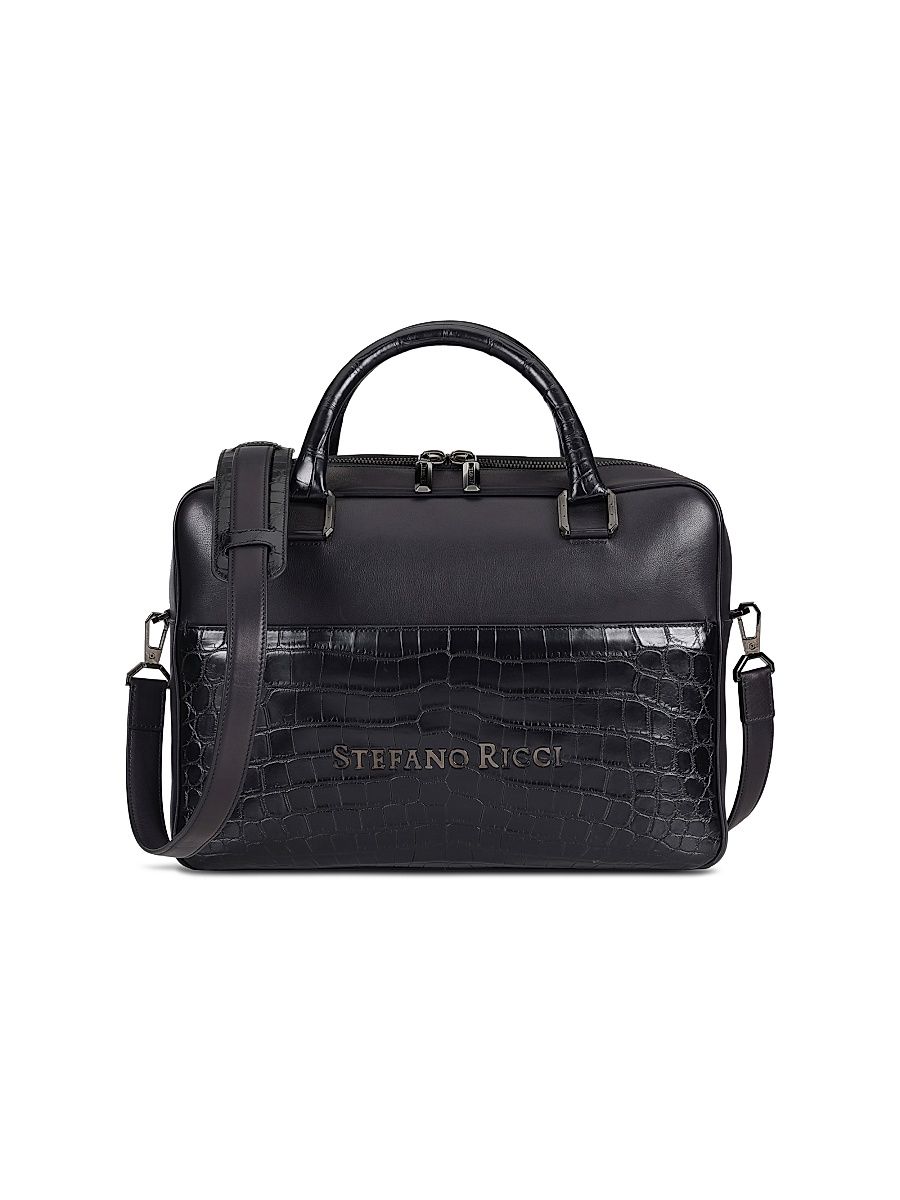 Men's Leather Business Bag - Black