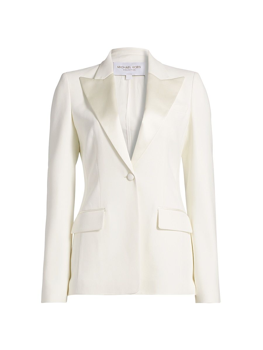 Women's Georgina Sequinned Single-Breasted Blazer - Ivory - Size 14