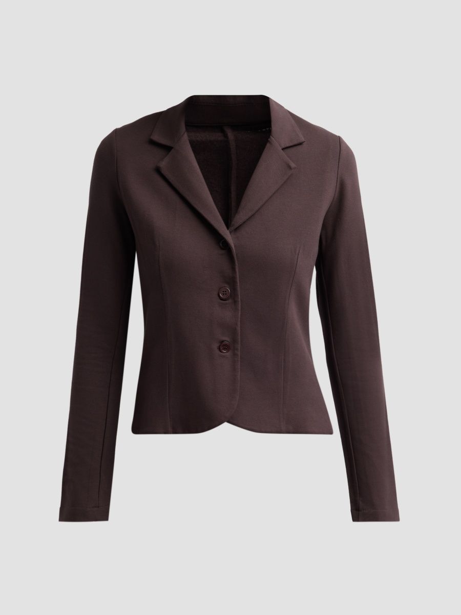 Majestic Filatures Women's French Terry Blazer - Chocolate Mousse - Size Large