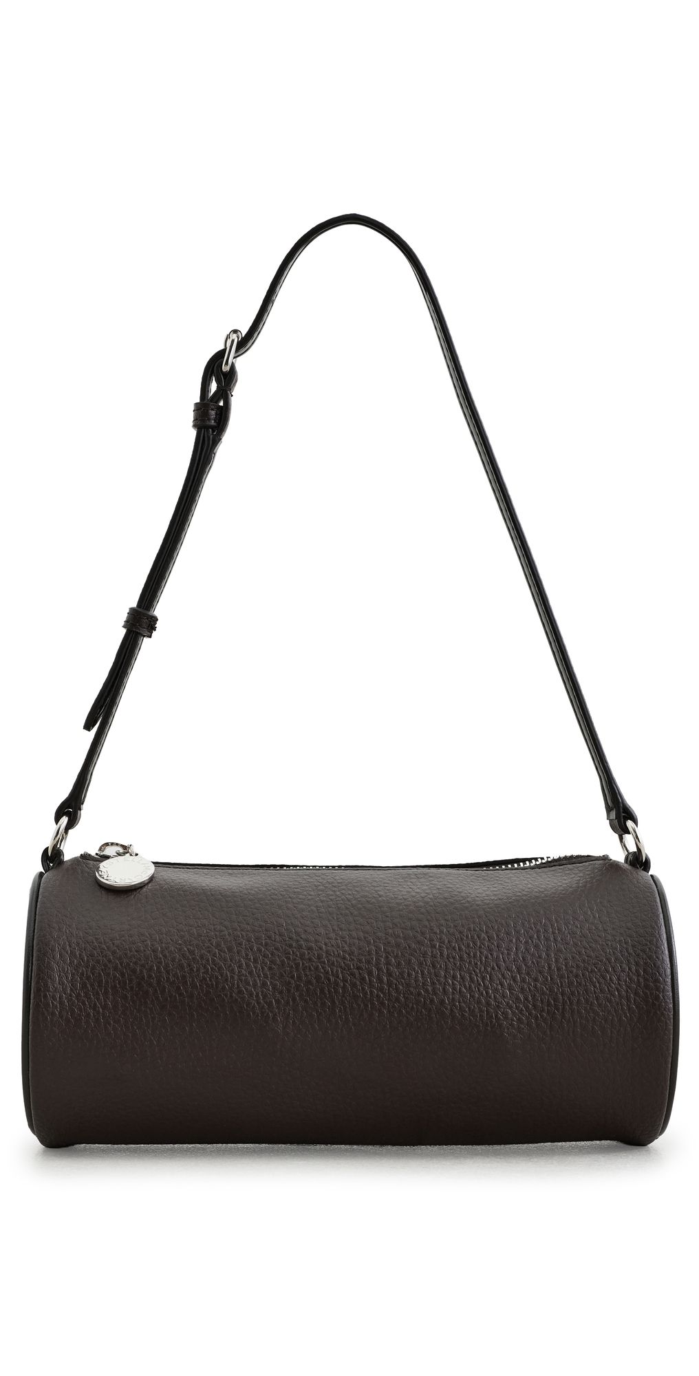 Stella McCartney Logo Embossed Grainy Faux Leather Eco Pouch Chocolate Brown One Size
