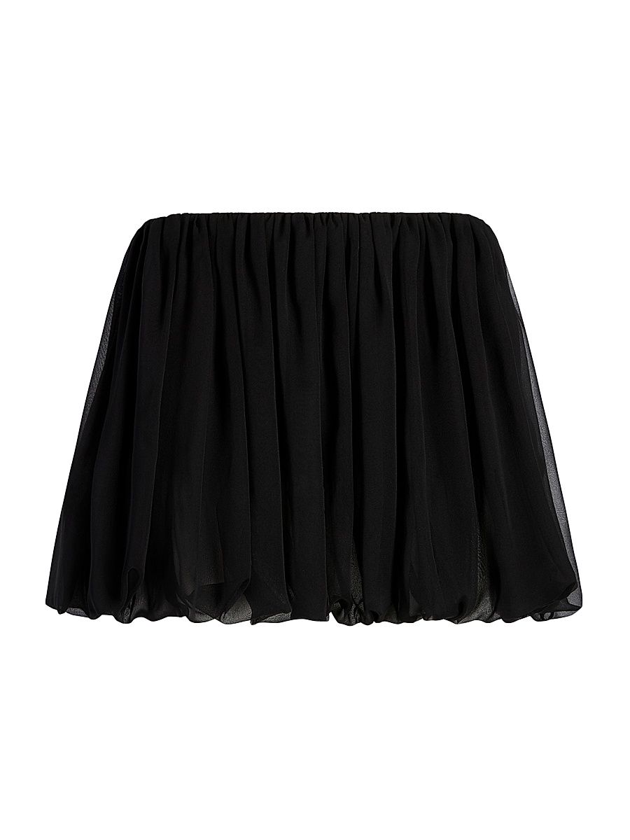 Women's Silk Layered Mini Cocoon Skirt - Black - Size 10