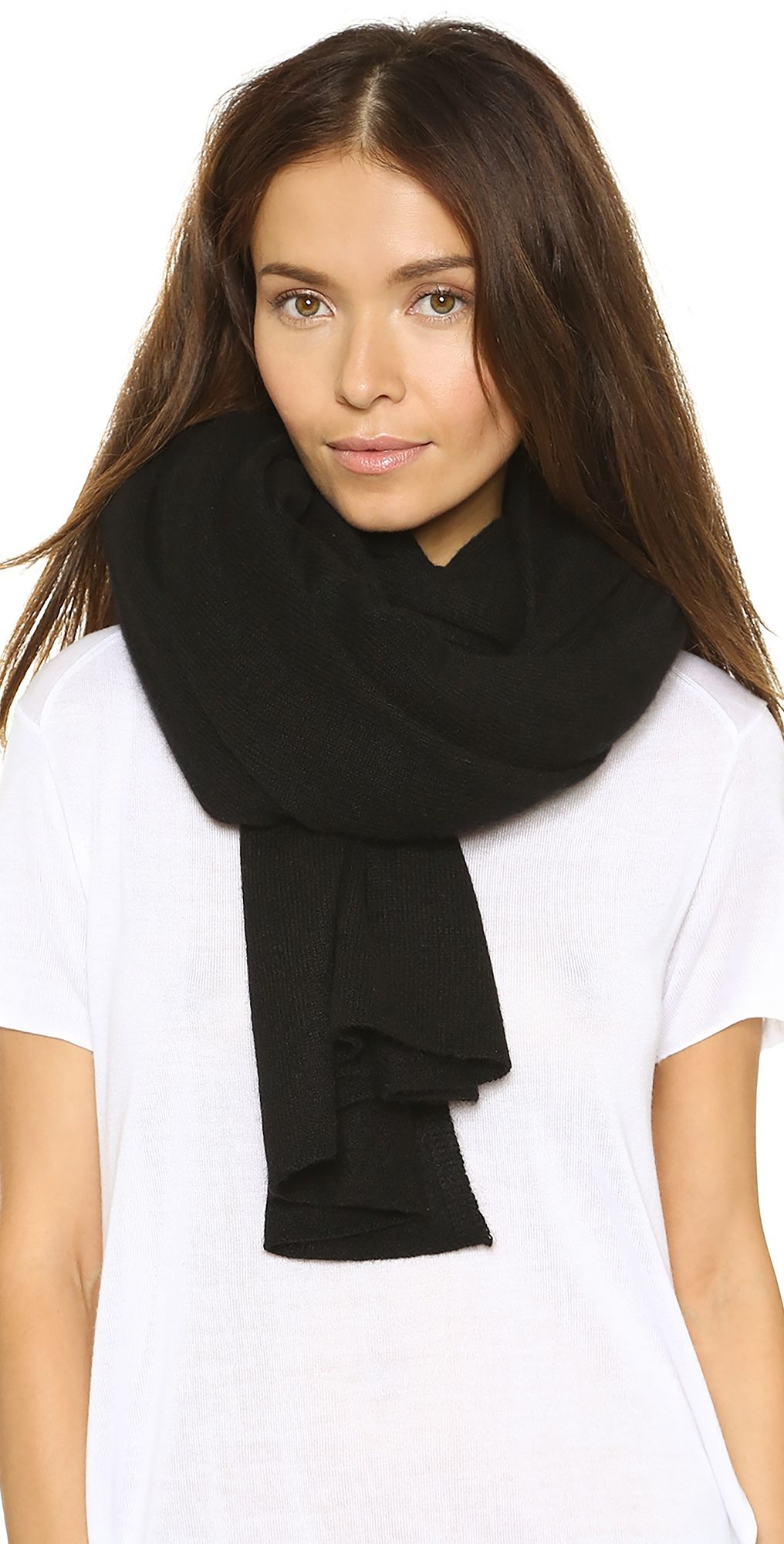 White & Warren Cashmere Travel Wrap Scarf Deep Navy One Size