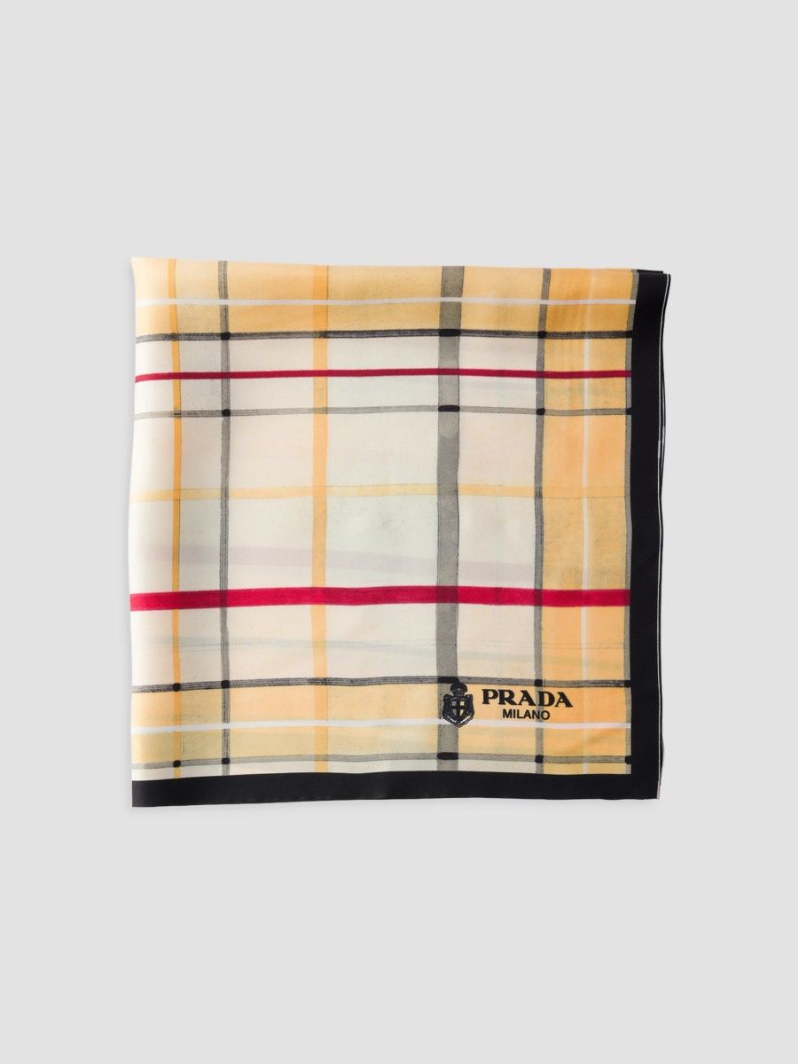 Prada Women's Printed Silk Twill Scarf - Yellow