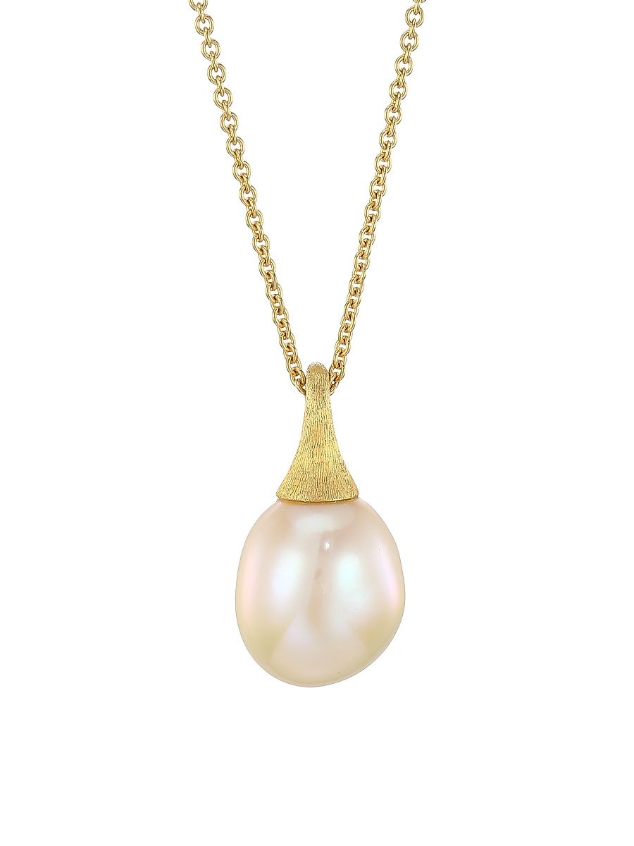 Women's Africa 18K Yellow Gold & Cultured Freshwater Pearl Pendant Necklace - Yellow Gold