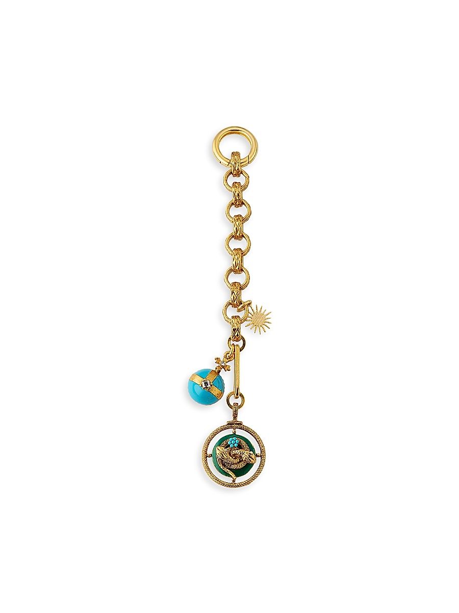 Women's Snake Crystal, Enamel & 24K-Gold-Plated Bag Charm - Nocolor