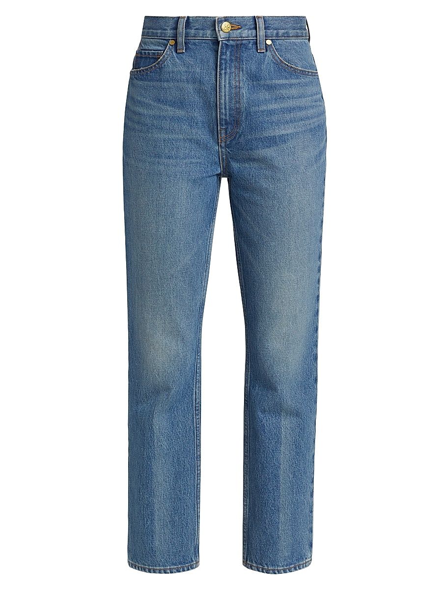 Women's Agnes Washed-Denim Crop Jeans - Danube - Size 32