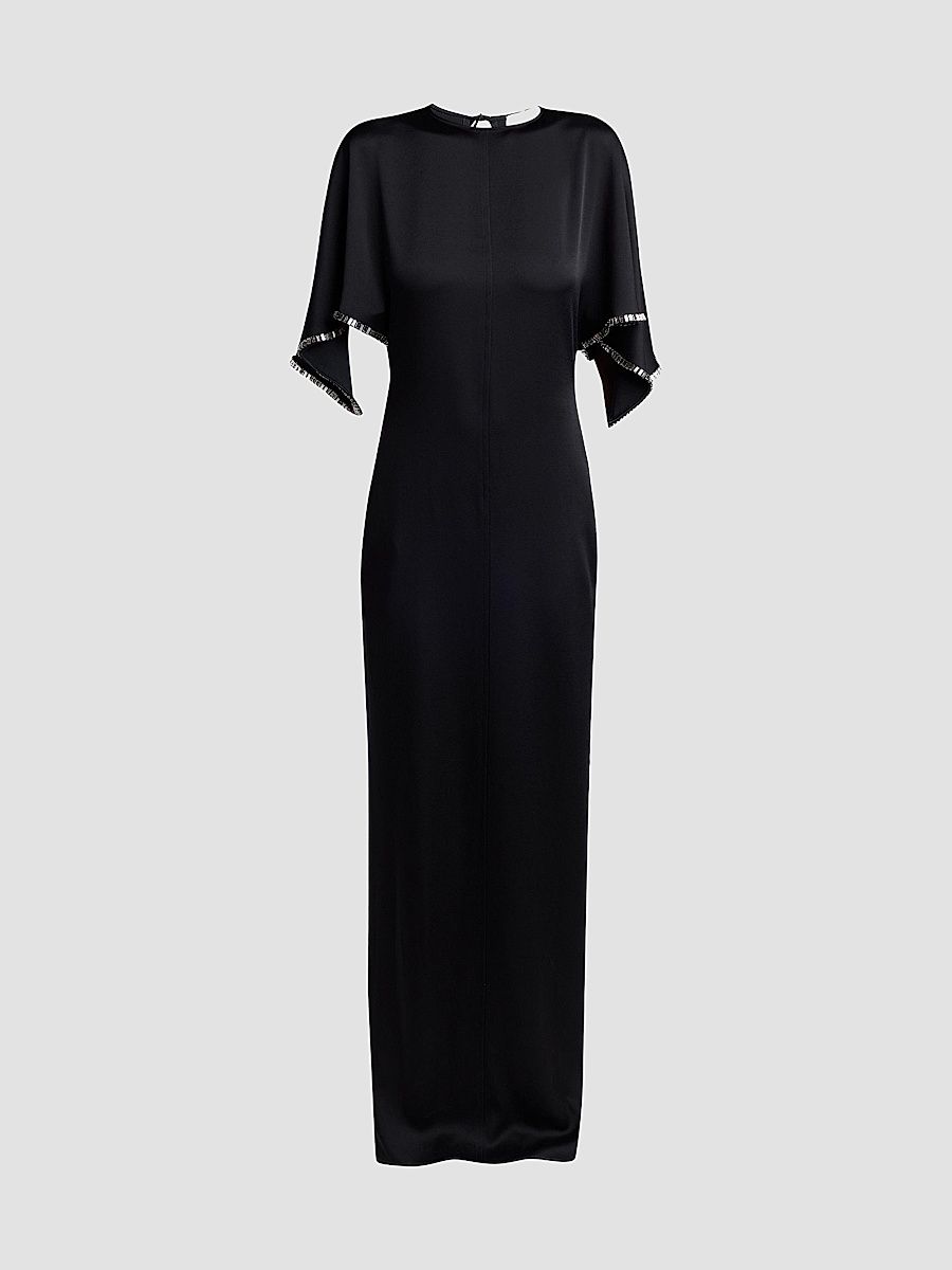 Women's Embellished Handkerchief Maxi Dress - Black - Size 0
