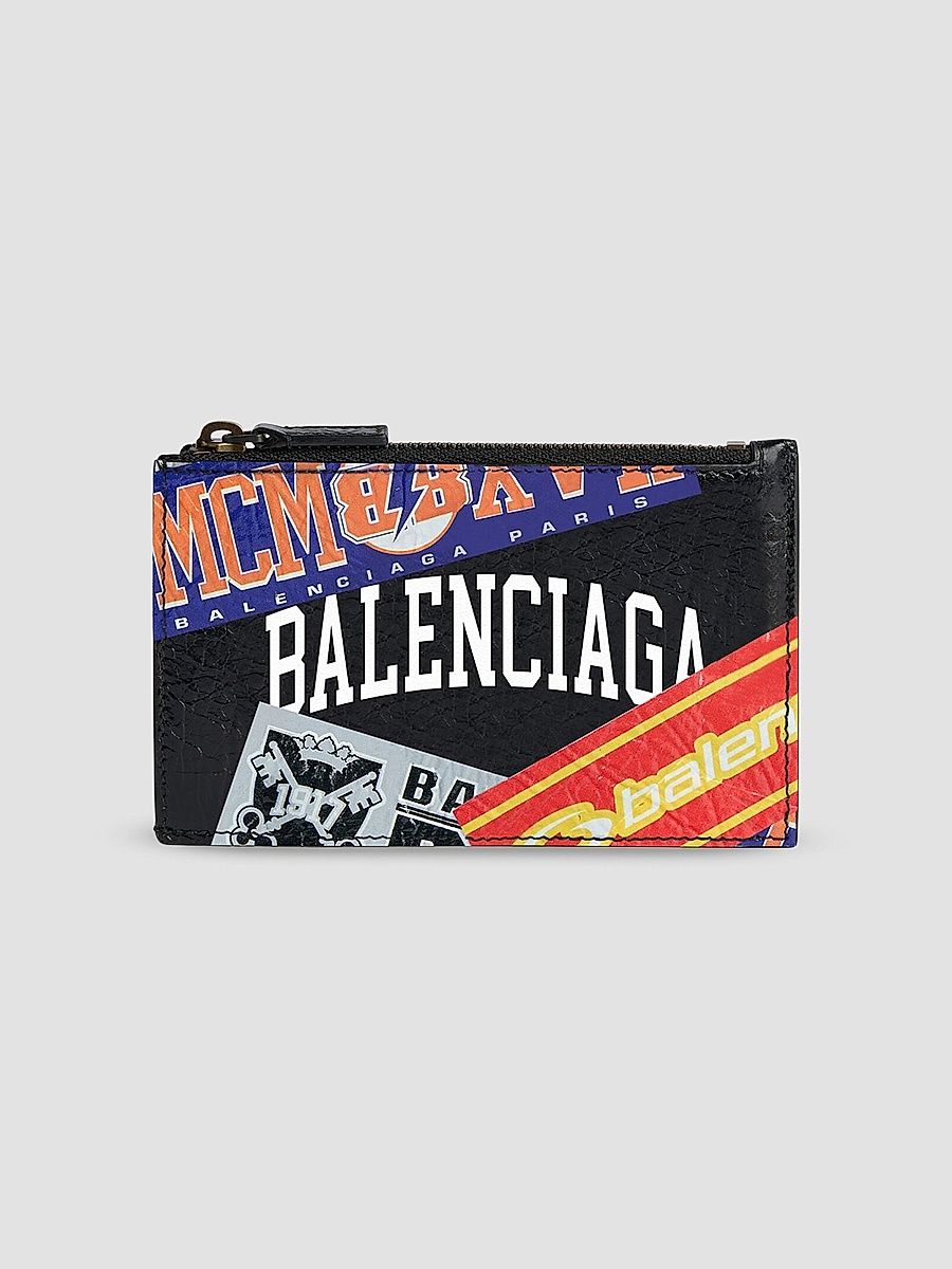 Balenciaga Men's Cash Large Long Coin and Card Holder - Multicolor