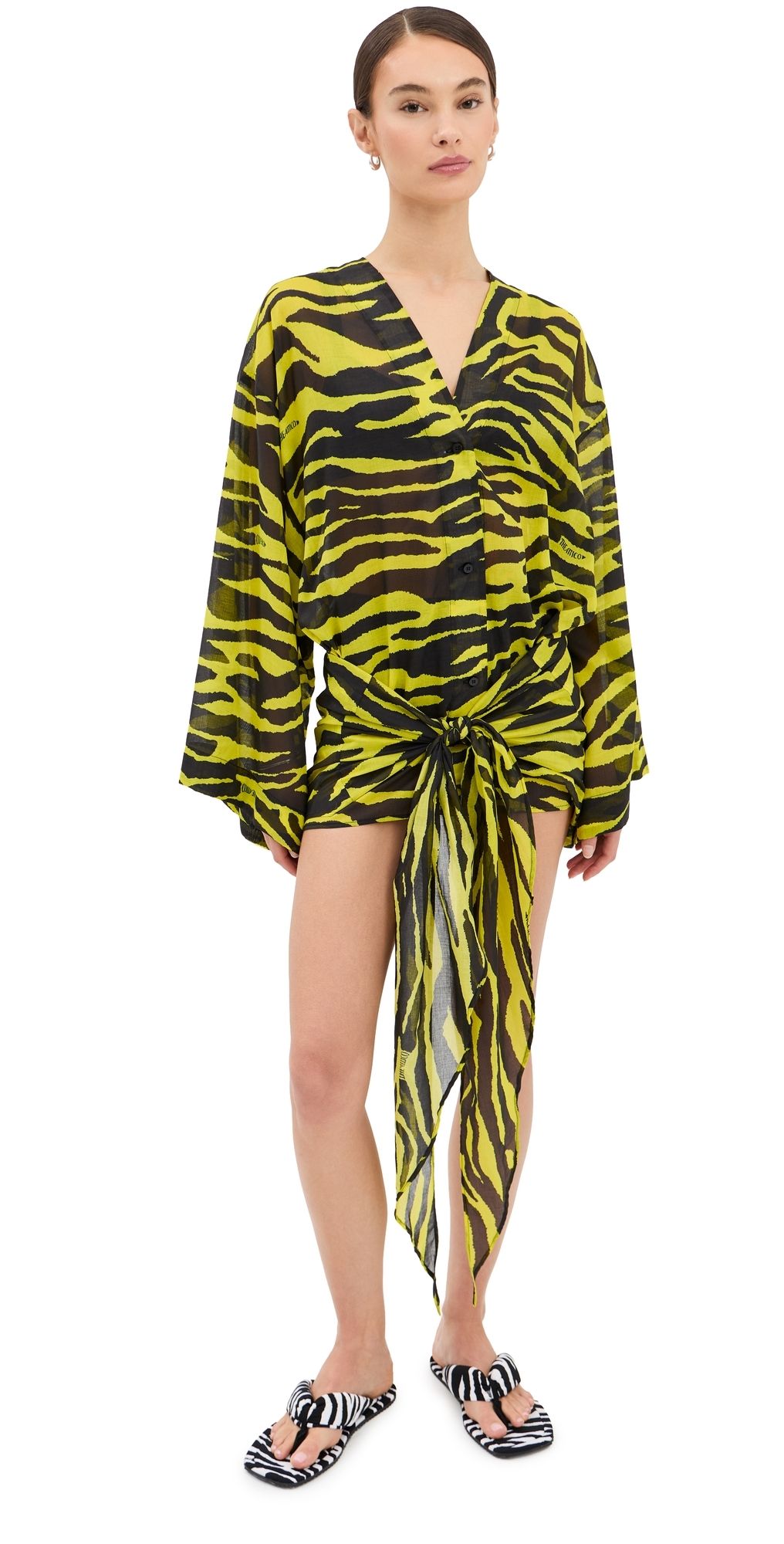 The Attico Mini Dress Yellow/Black 40