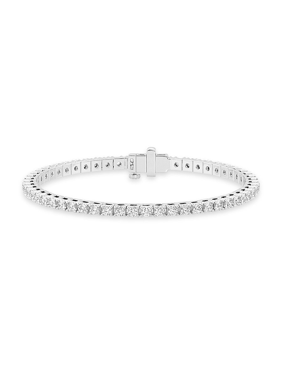 Women's 14K White Gold & 5 TCW Round Natural Diamond Tennis Bracelet - White Gold