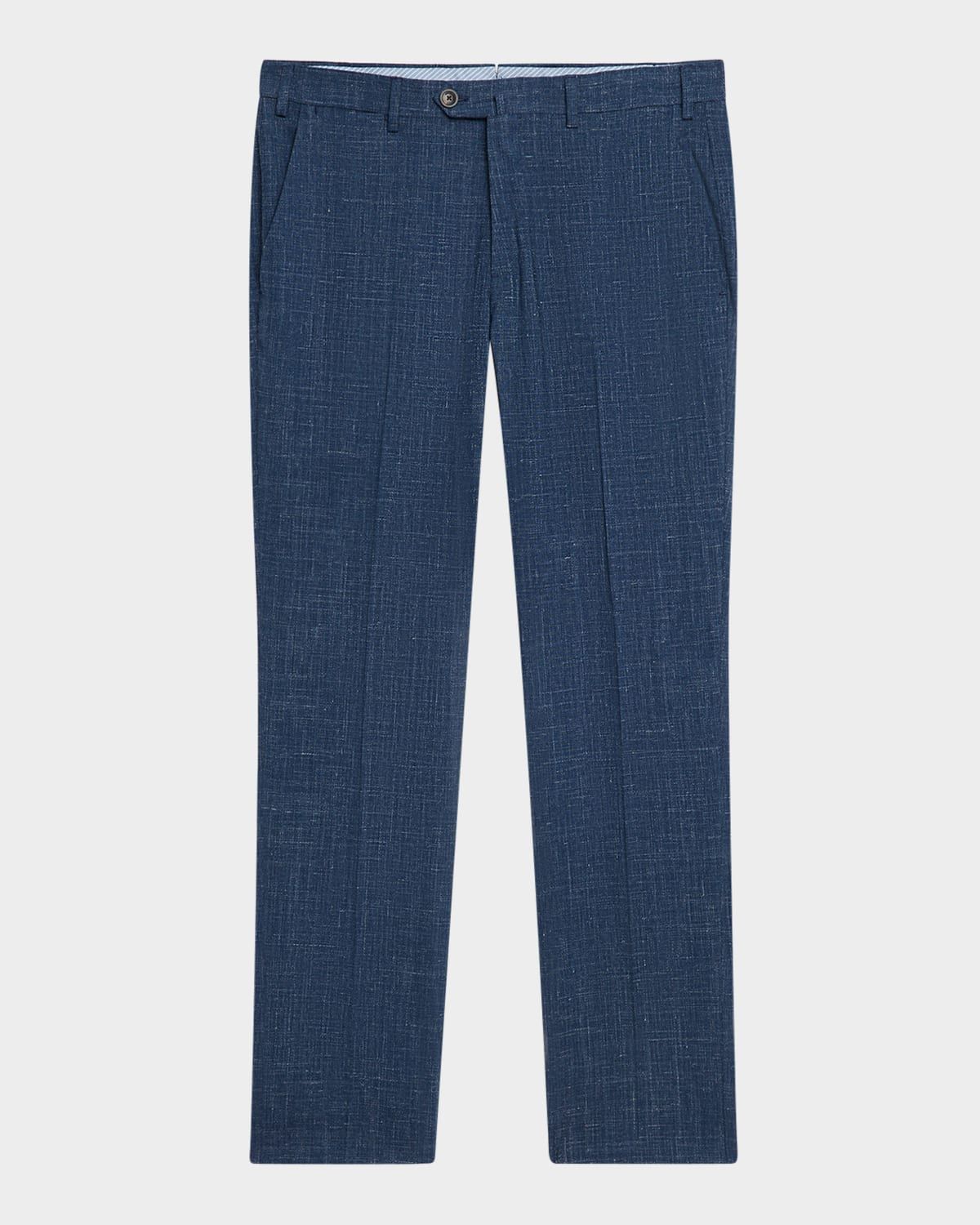 Men & apos;s Textured Flat-Front Dress Pants